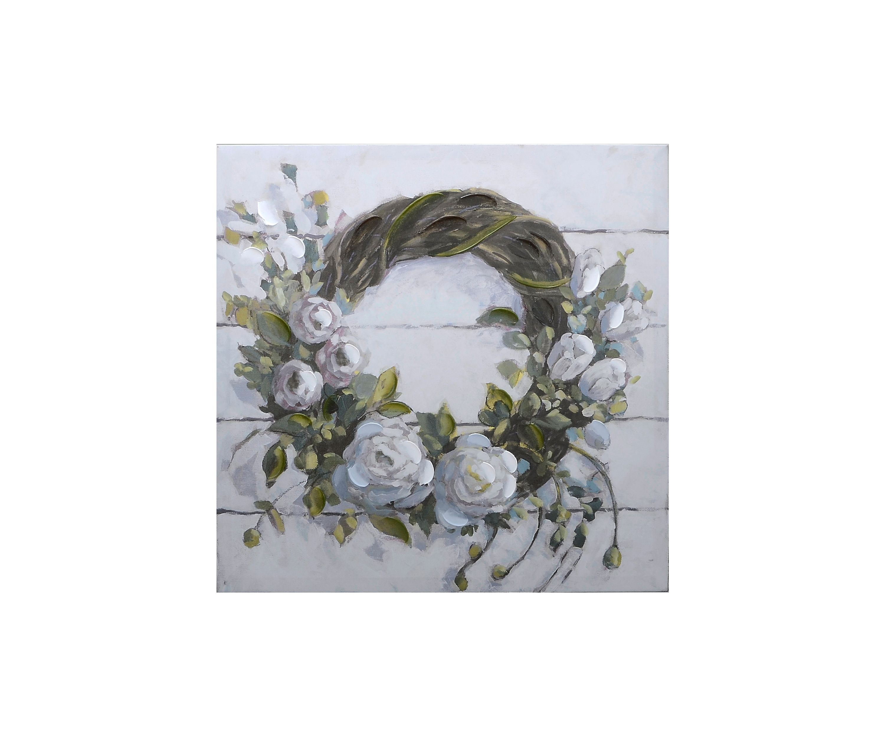 Wreath Plank Canvas Art