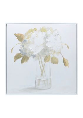 White Flower Vase Wall Art