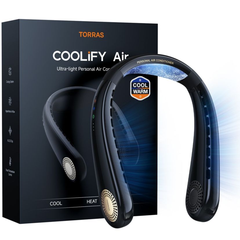 COOLiFY Air Wearable Neck Air Conditioner Black