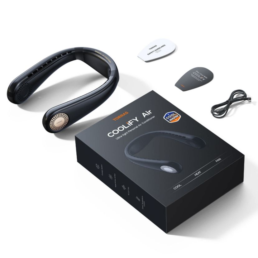 COOLiFY Air Wearable Neck Air Conditioner Black