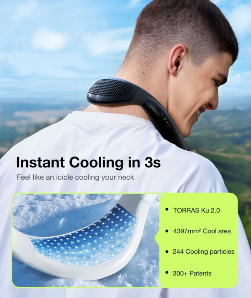 COOLiFY Air Wearable Neck Air Conditioner Black