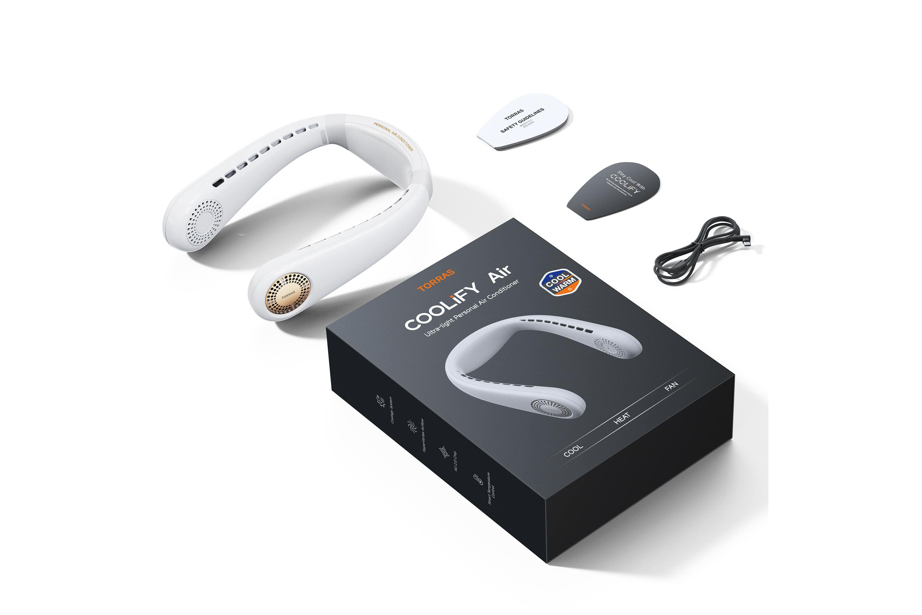 COOLiFY Air Wearable Neck Air Conditioner White