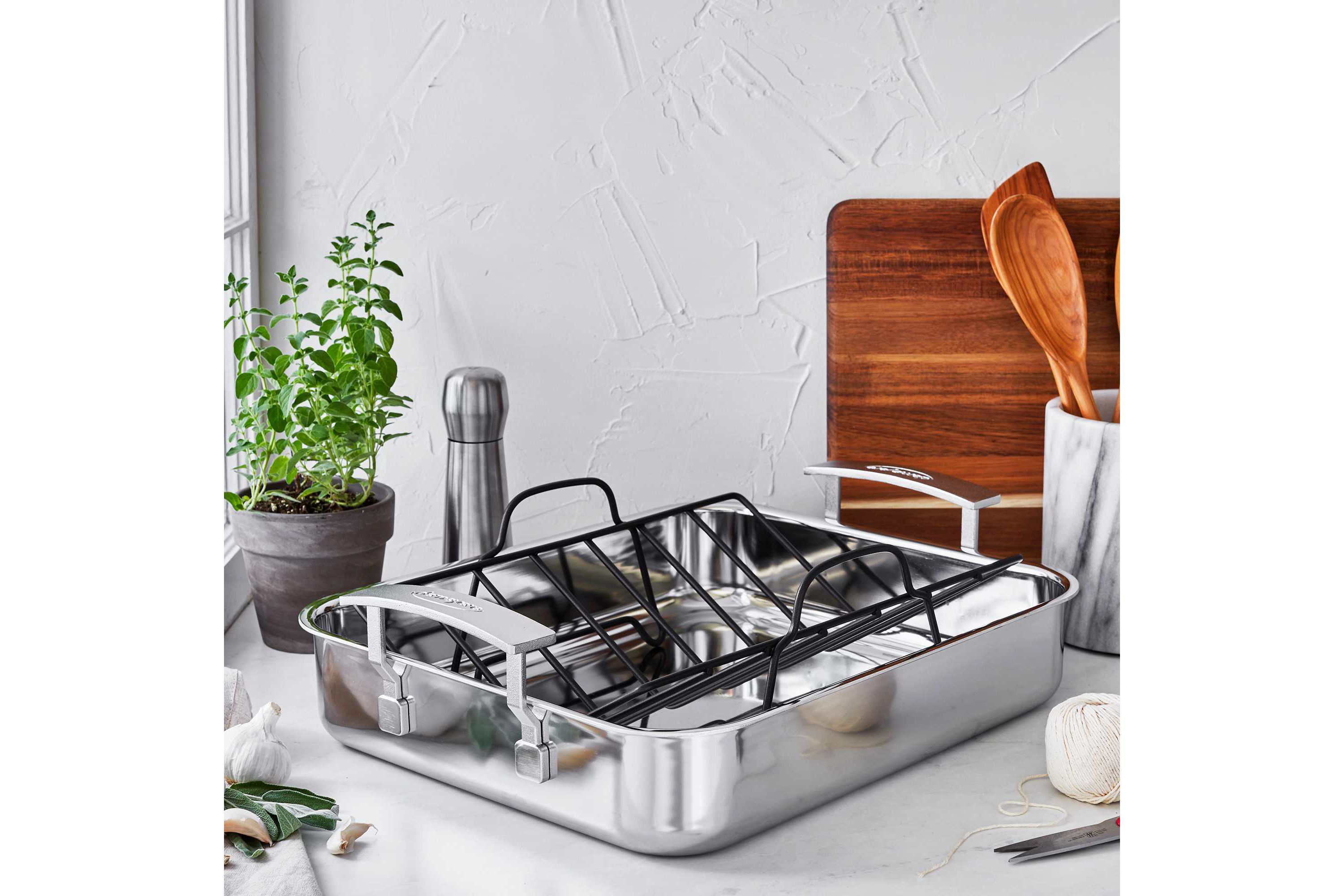 Industry 5-Ply 15.75" Stainless Steel Roasting Pan w/ Rack
