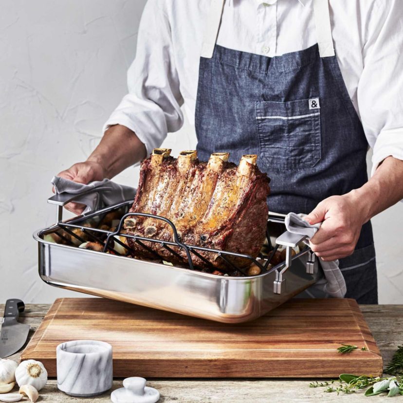 Industry 5-Ply 15.75" Stainless Steel Roasting Pan w/ Rack