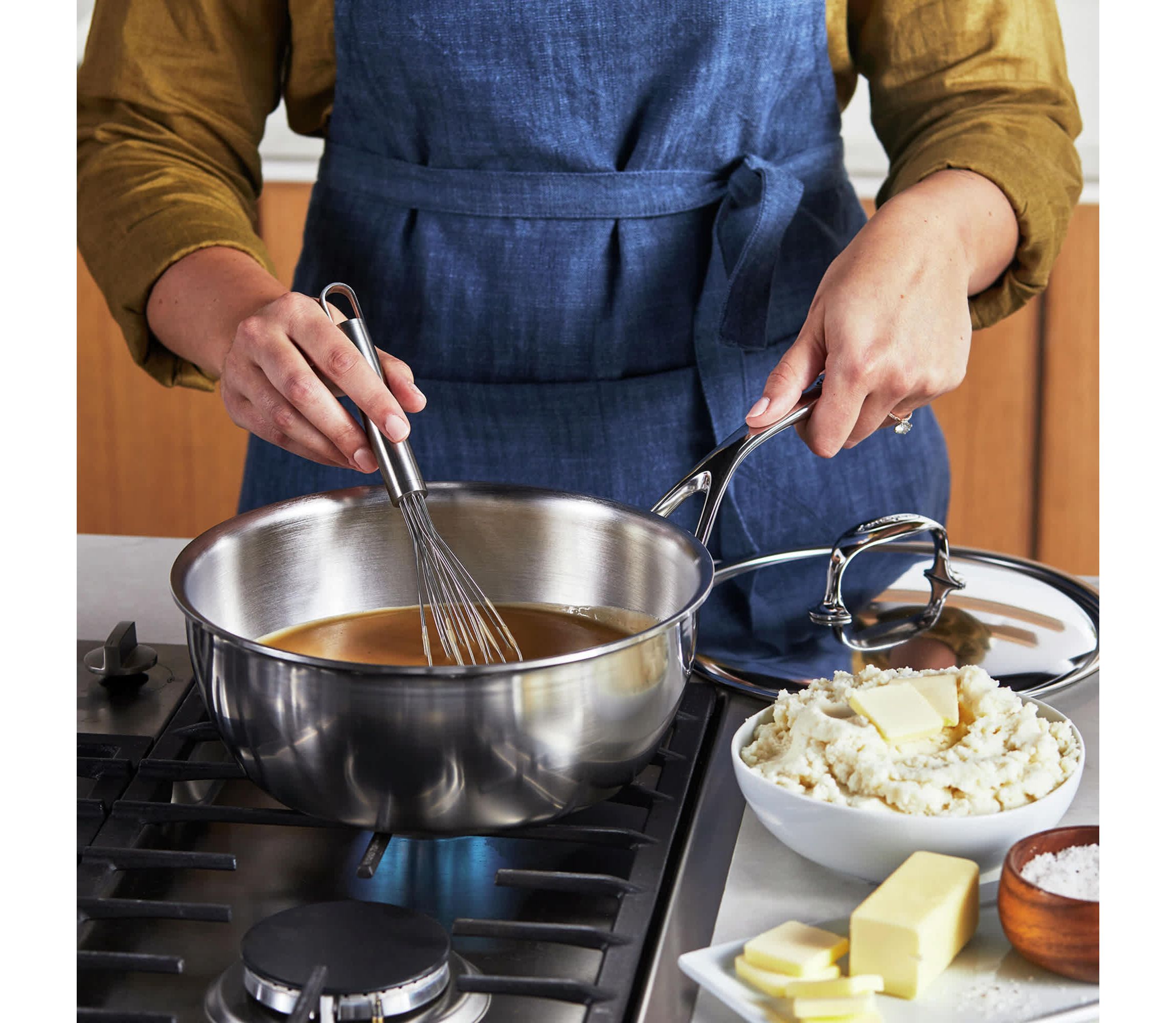 Atlantis 7-Ply 3.5qt Satinless Steel Saucier w/ Lid