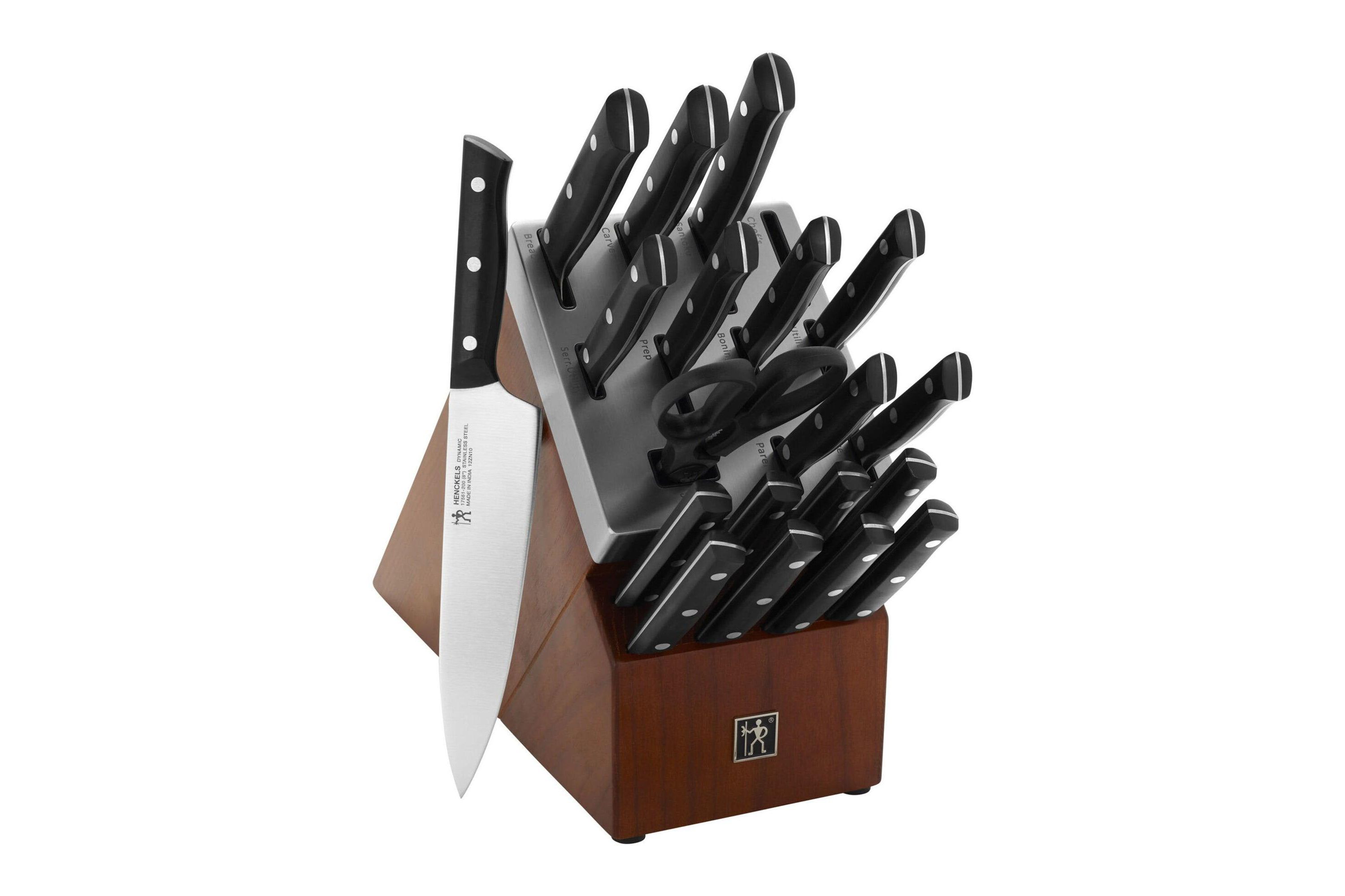 Dynamic 20pc Self-Sharpening Knife Block Set Black Matte