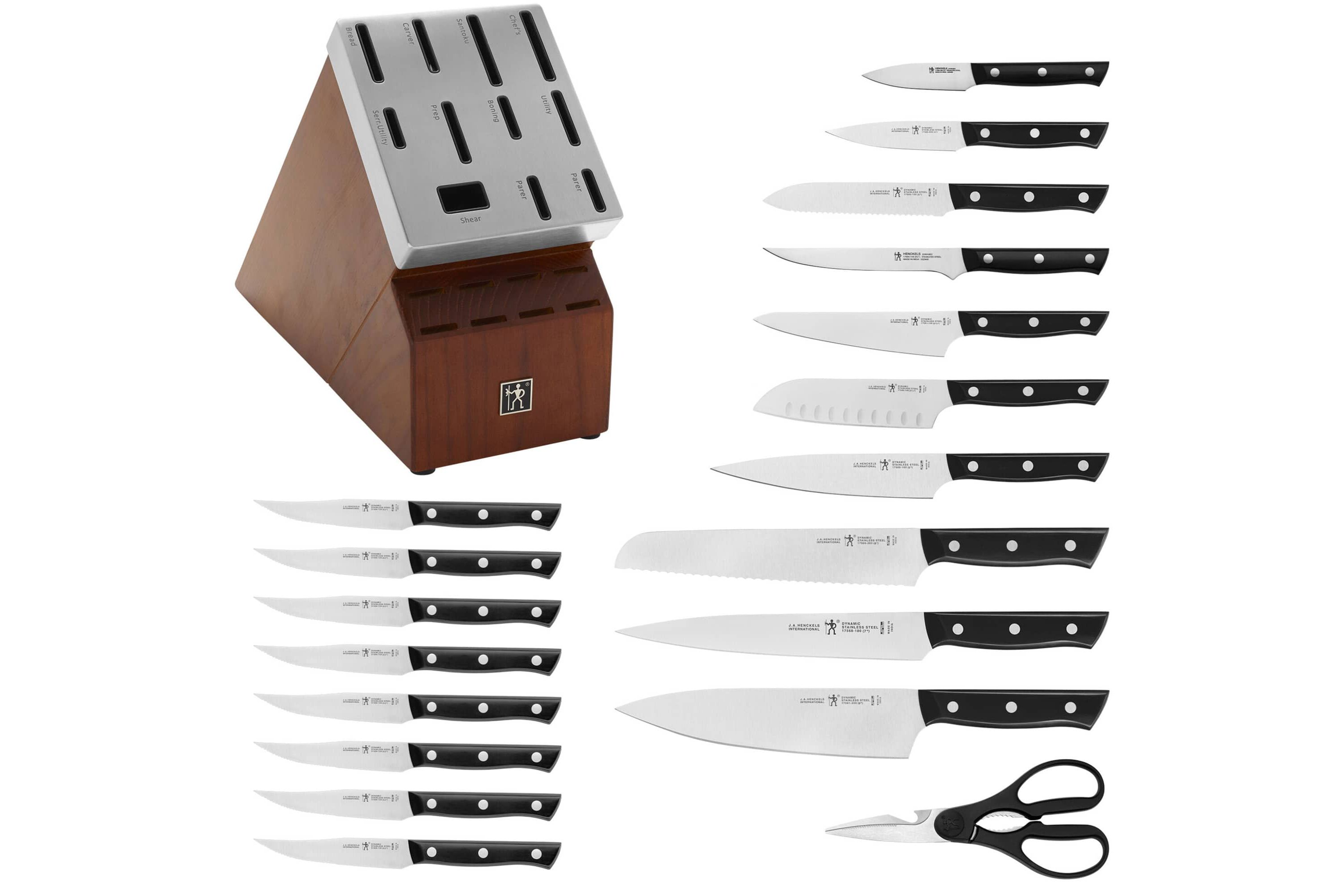 Dynamic 20pc Self-Sharpening Knife Block Set Black Matte