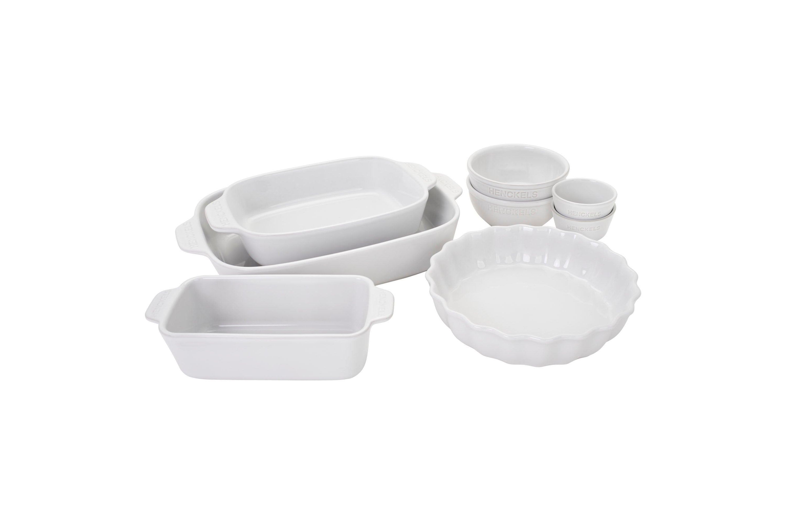 8pc Ceramic Mixed Bakeware & Serving Set White