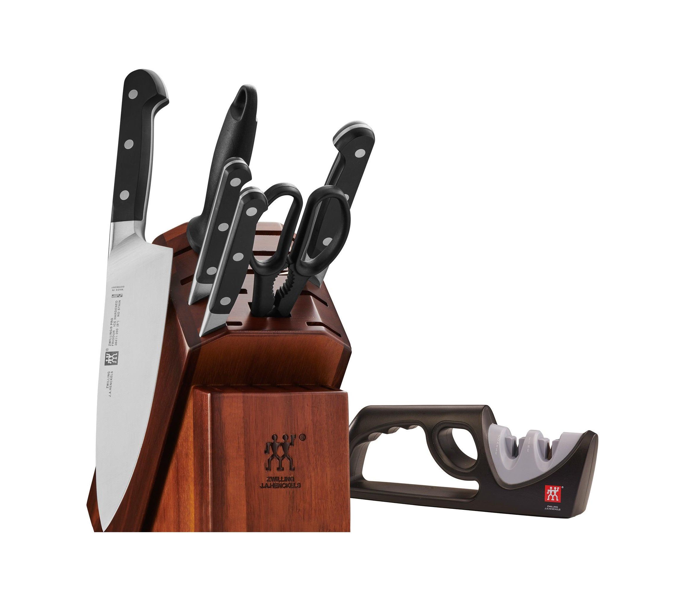 Pro 7pc Knife Block Set w/ Bonus Sharpener