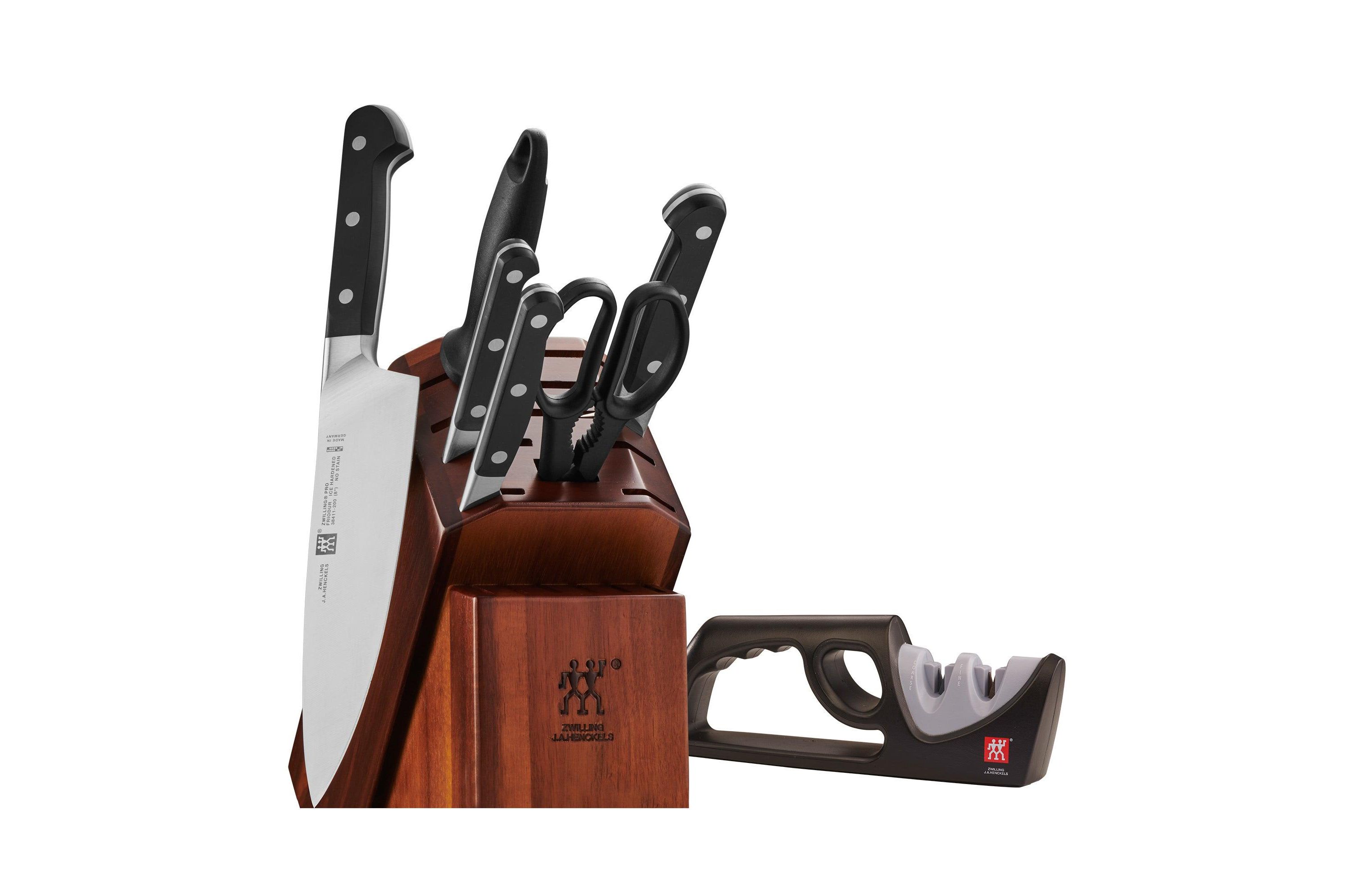 Pro 7pc Knife Block Set w/ Bonus Sharpener