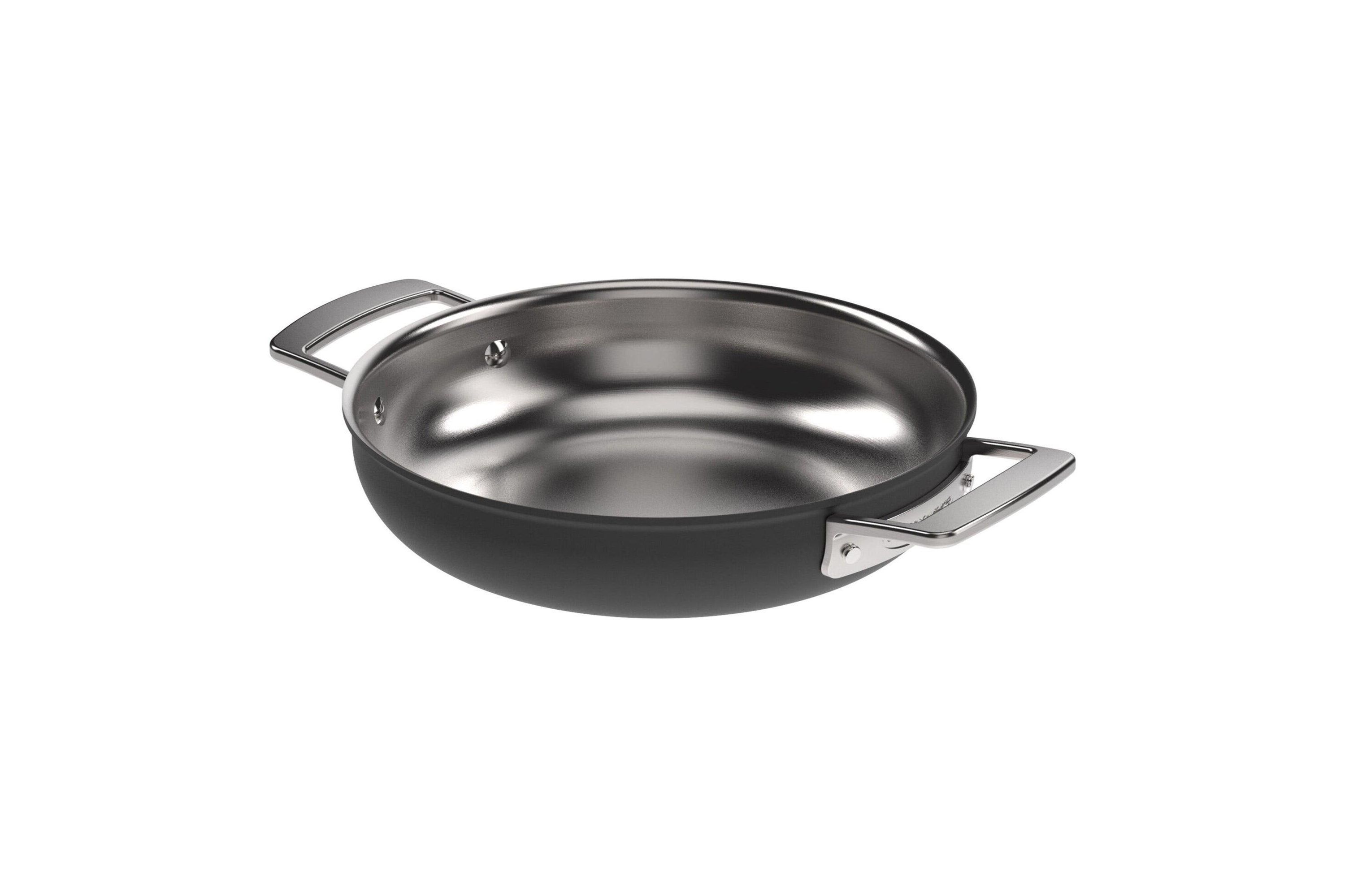 Black 5-Ply 9.5" Stainless Steel Fry Pan w/ Ceramic Exterior