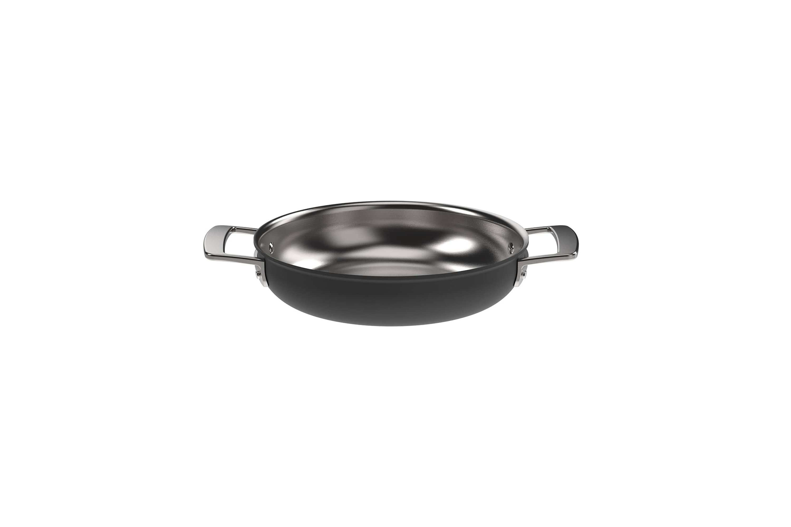 Black 5-Ply 9.5" Stainless Steel Fry Pan w/ Ceramic Exterior