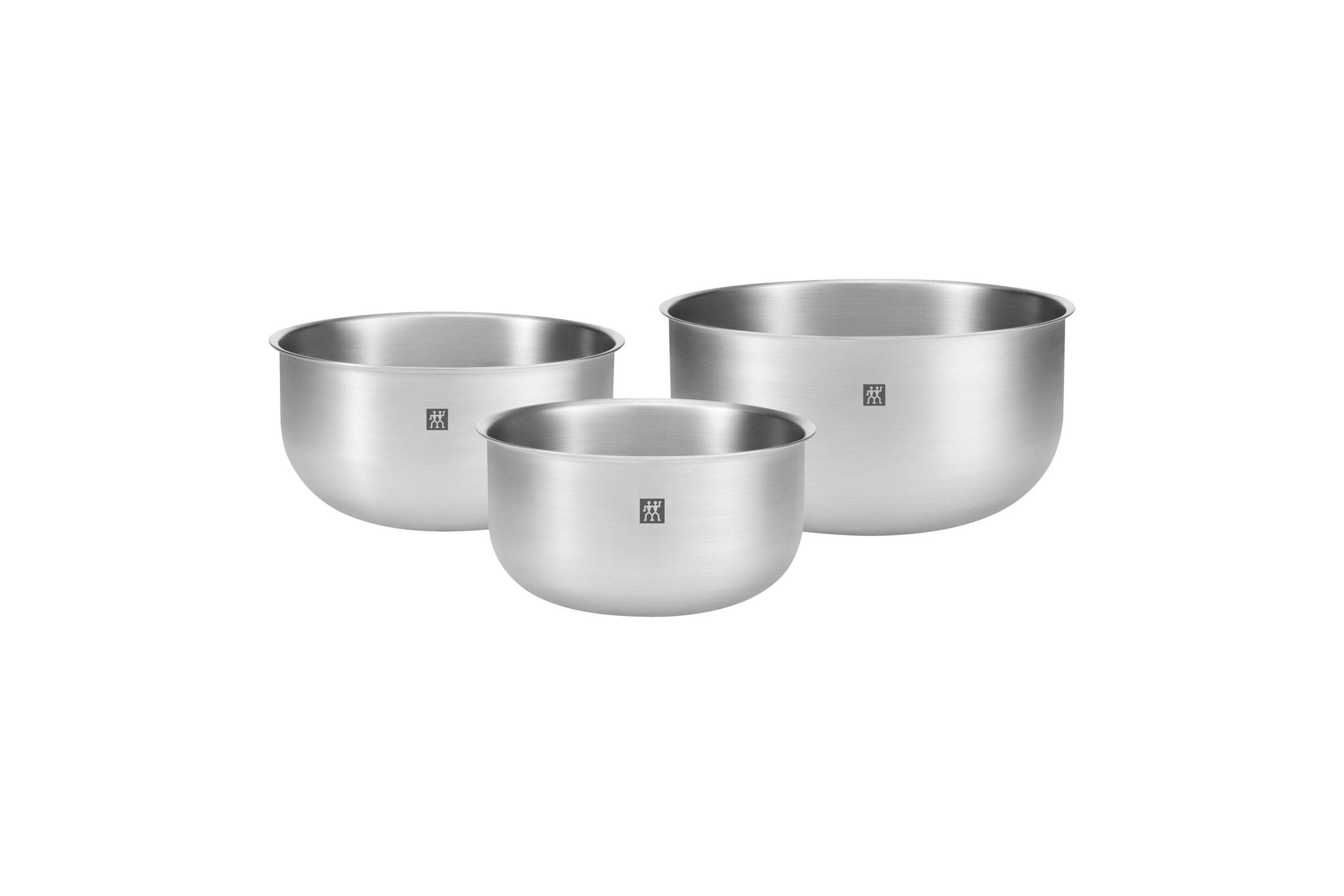 3pc Prep Stainless Steel Nesting Bowl Set Silver