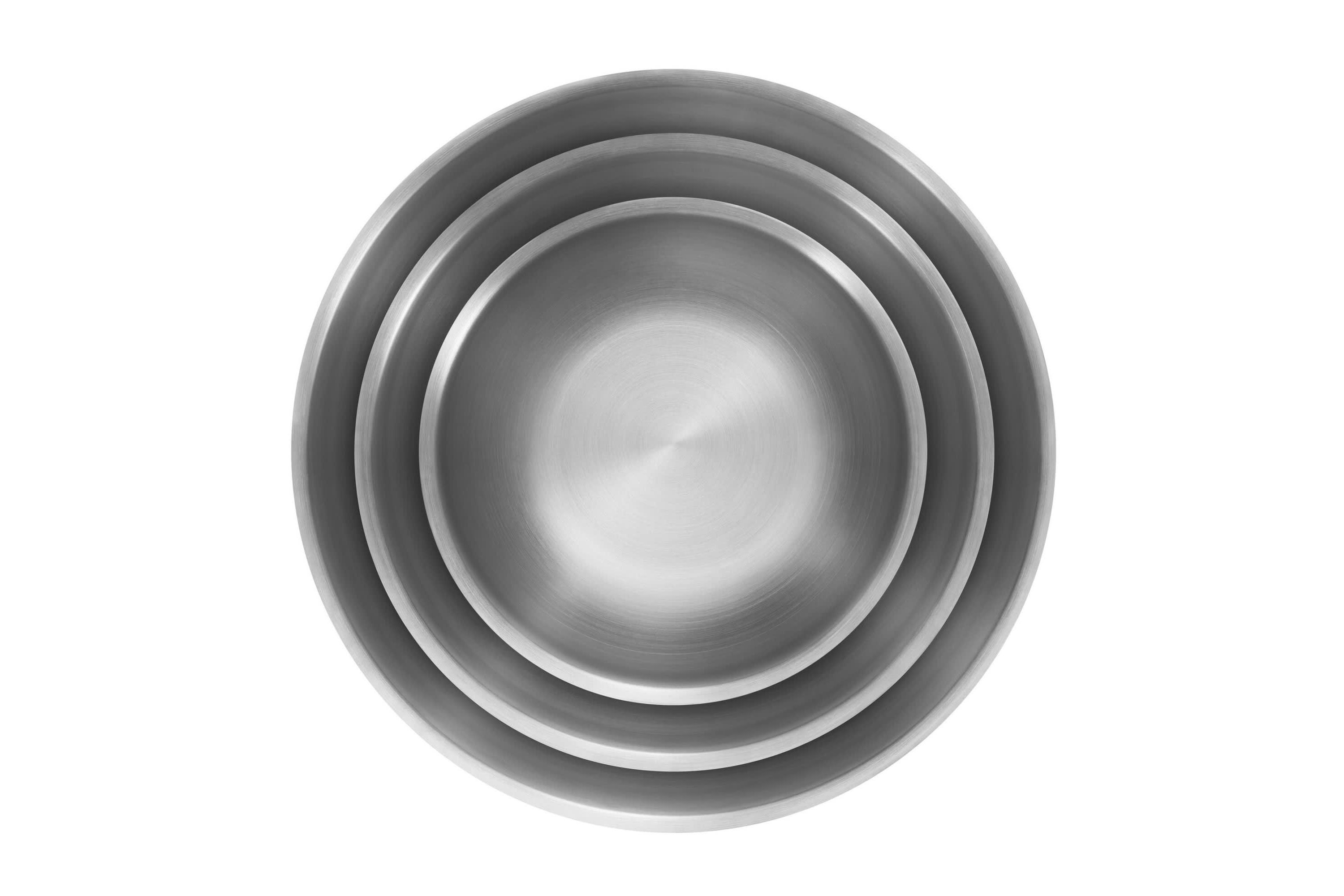 3pc Prep Stainless Steel Nesting Bowl Set Silver