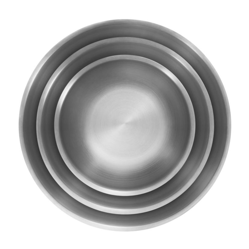 3pc Prep Stainless Steel Nesting Bowl Set Silver