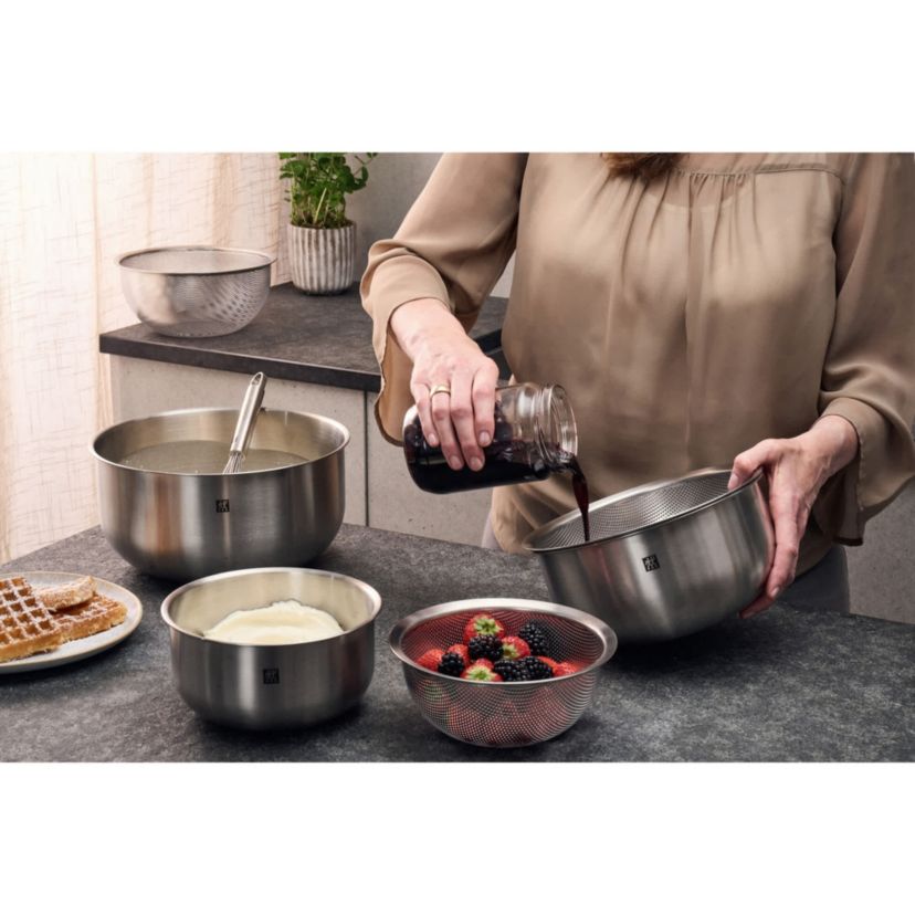 3pc Prep Stainless Steel Nesting Bowl Set Silver