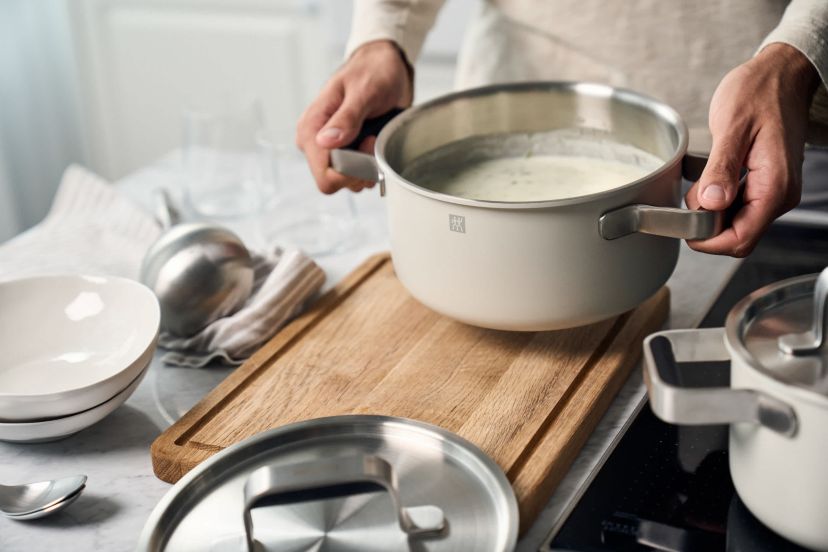 Pure 6pc Stainless Steel Pot Set Ivory White