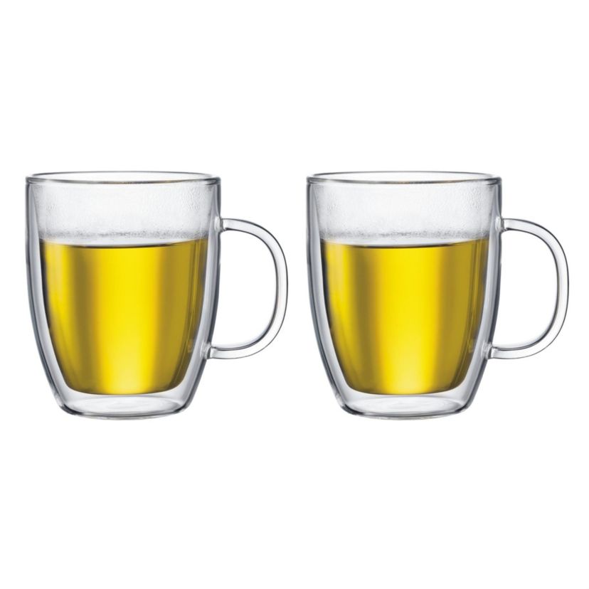 2pc Bistro Double Wall 15oz Mug Set