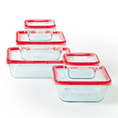 Pyrex Freshlock 10Pc Glass Storage Set