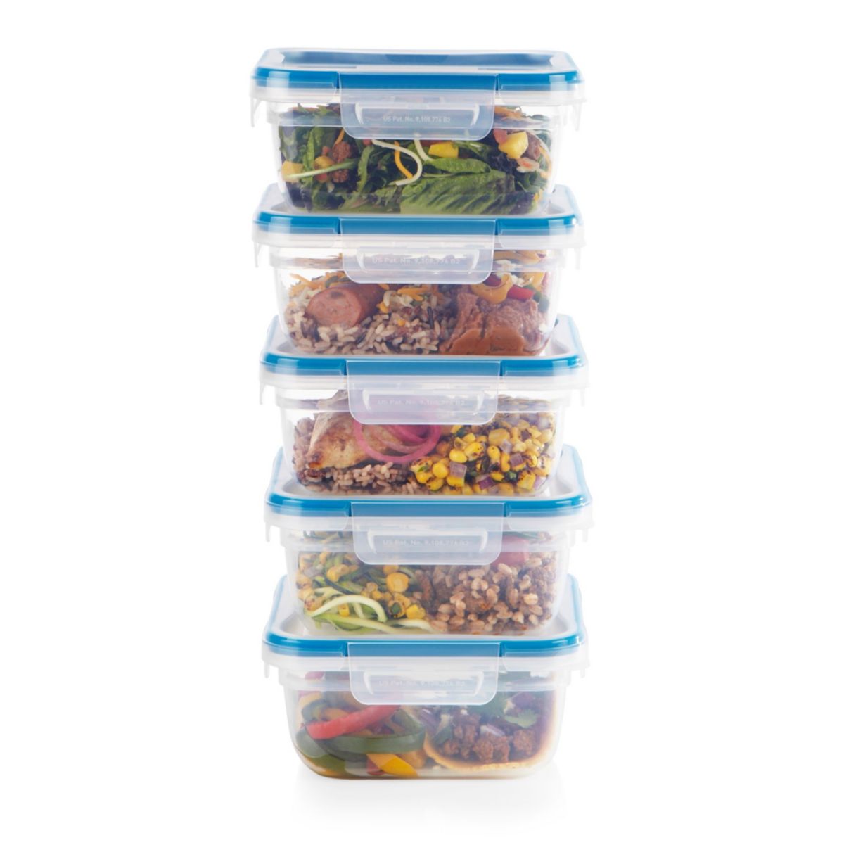 Total Solutions 10pc Plastic Square Container Set