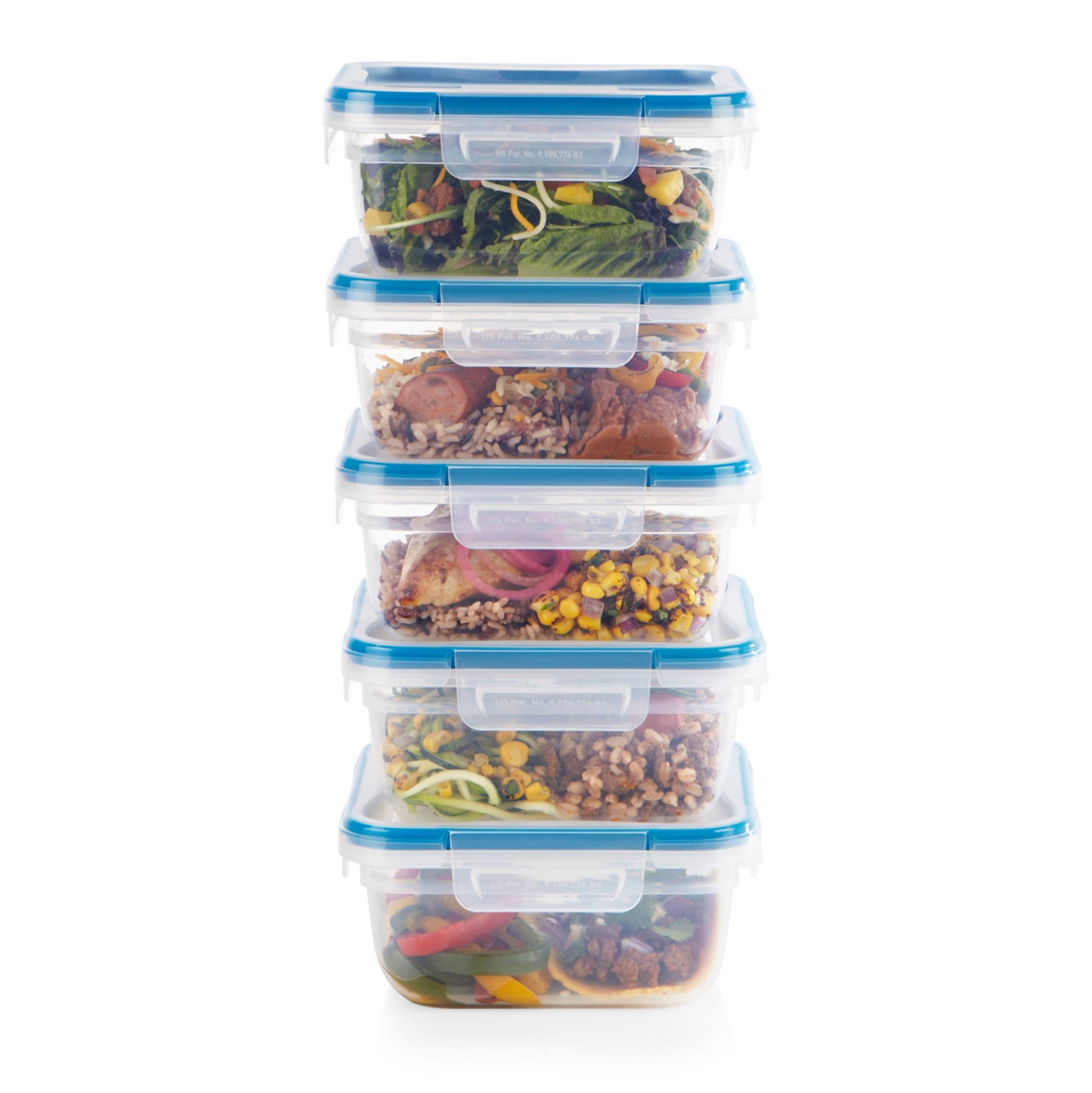 Total Solutions 10pc Plastic Square Container Set
