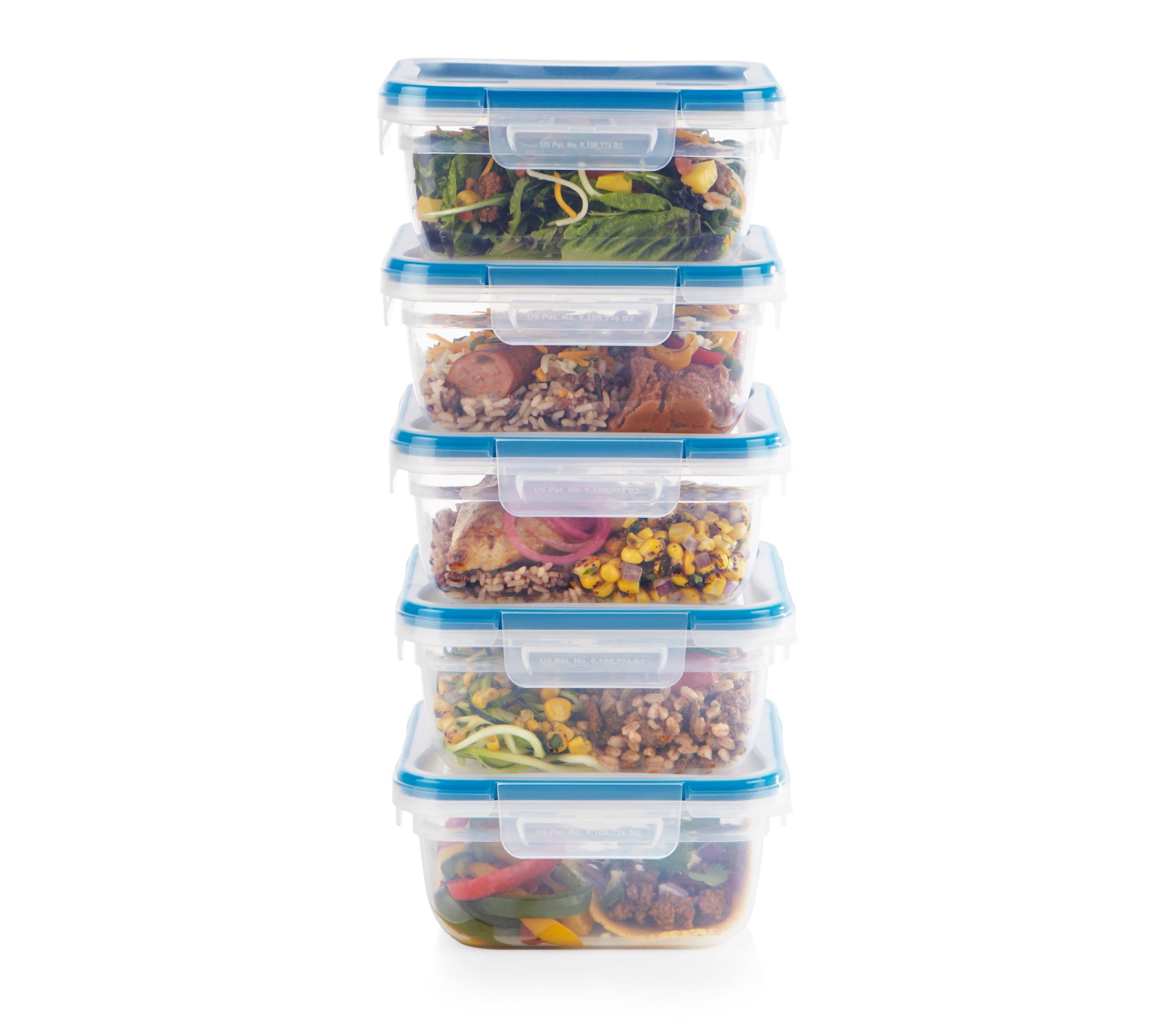 Total Solutions 10pc Plastic Square Container Set