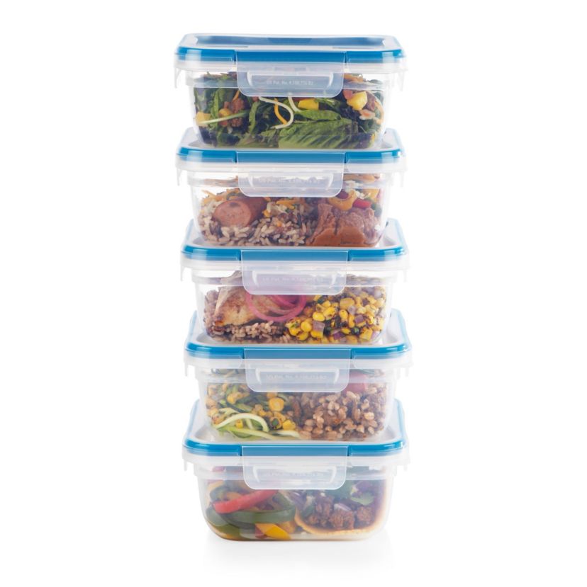 Total Solutions 10pc Plastic Square Container Set
