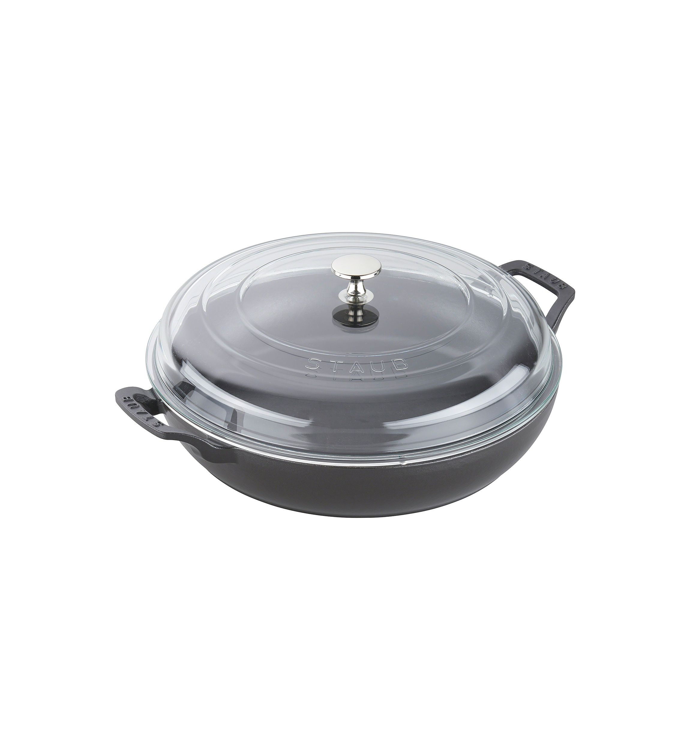 3.5 Quart Cast Iron Braiser w/ Glass Lid, Matt Black