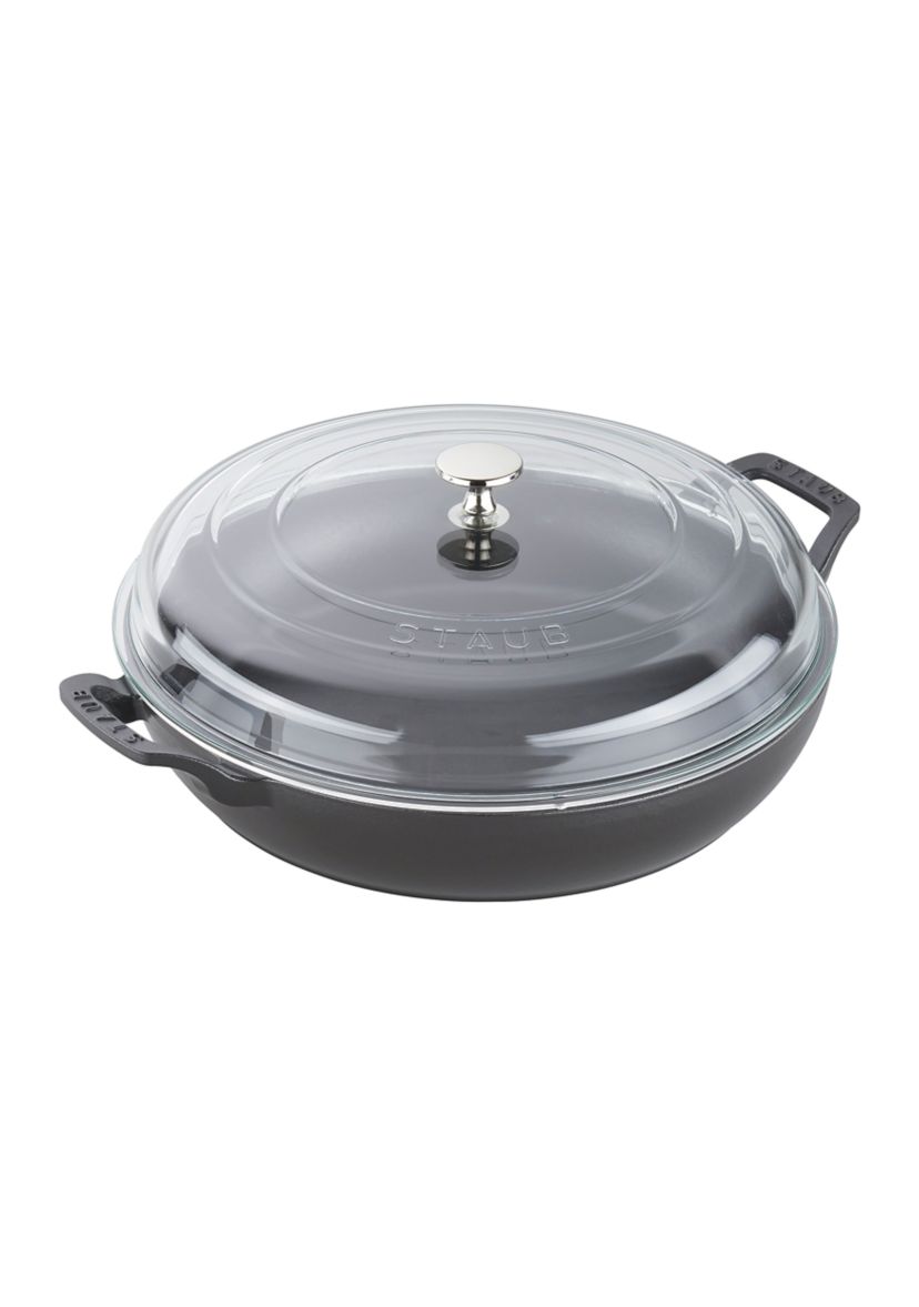 3.5 Quart Cast Iron Braiser w/ Glass Lid, Matt Black
