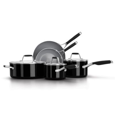 Gourmet Edge Stackable Diamond Infused Non-stick 8Pc Cookware Set