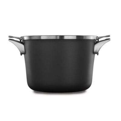 HUDSON Nonstick Black Pot 3.5Qt Cookware, Pots and Pans, Glass Lid