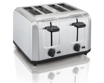 Brushed Stainless Steel 4-Slice Toaster w/ Extra Wide Slots