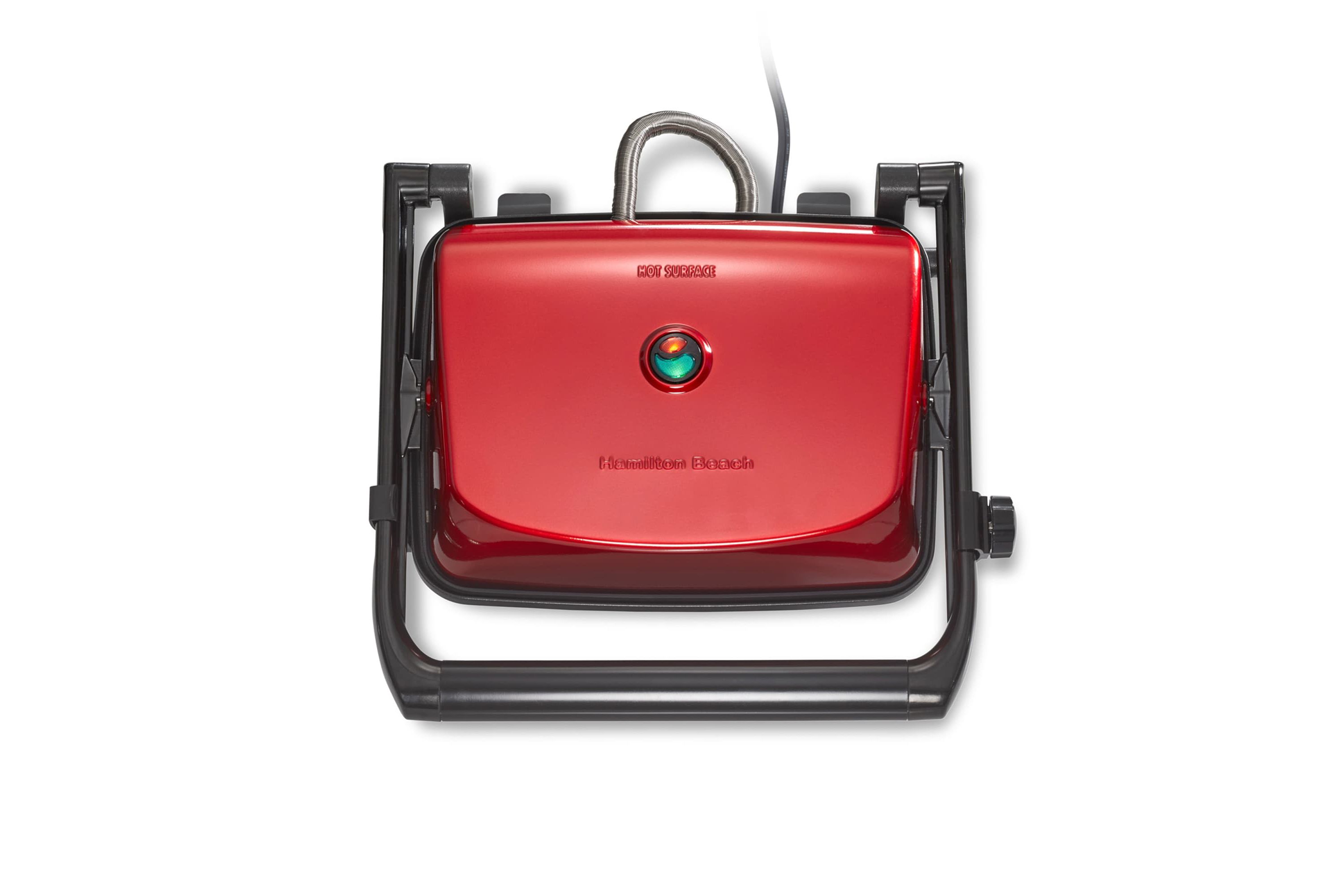 Panini Press Gourmet Sandwich Maker w/ Locking Lid Red