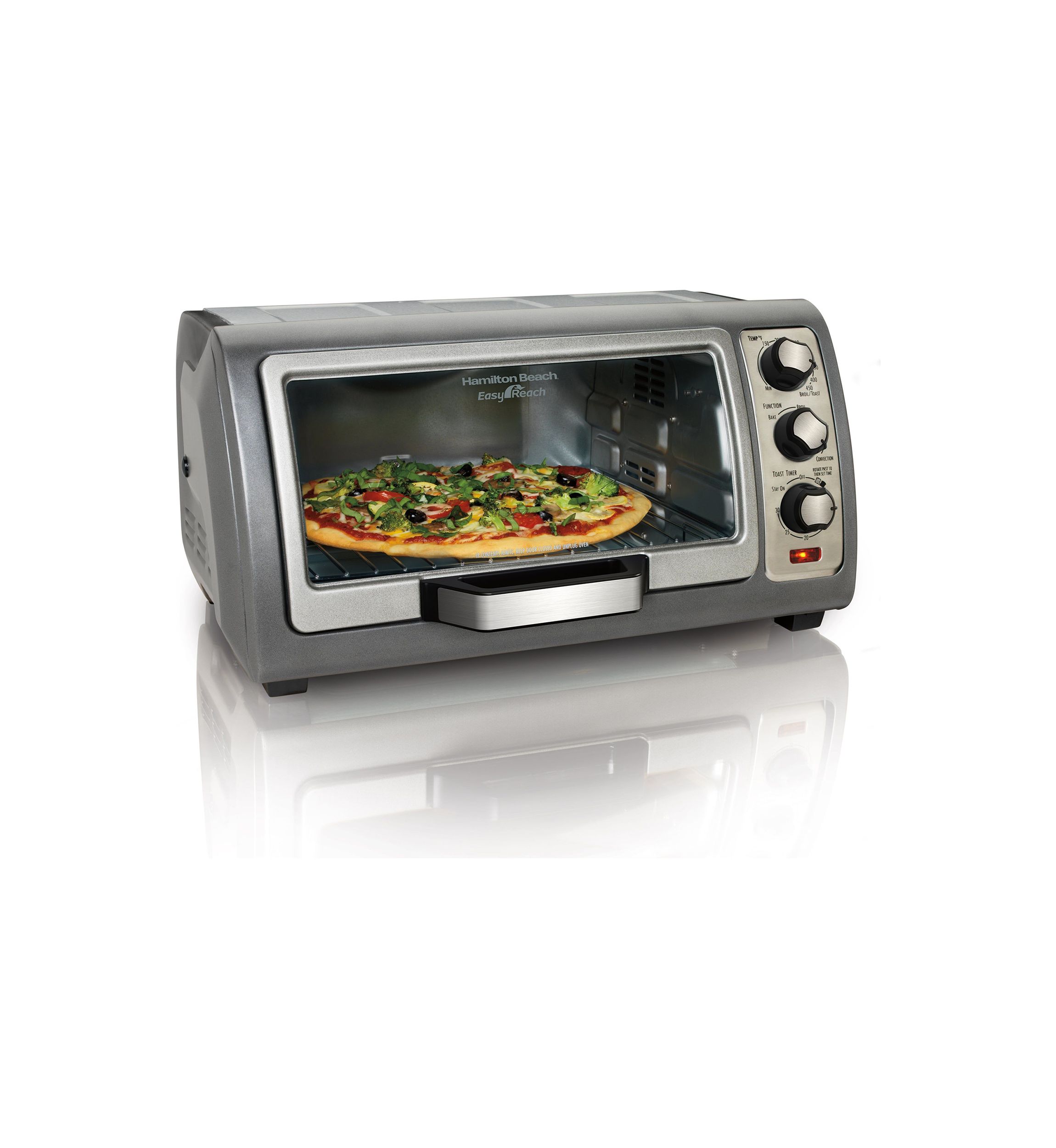 6 Slice Easy Reach Convection Toaster Oven, Silver