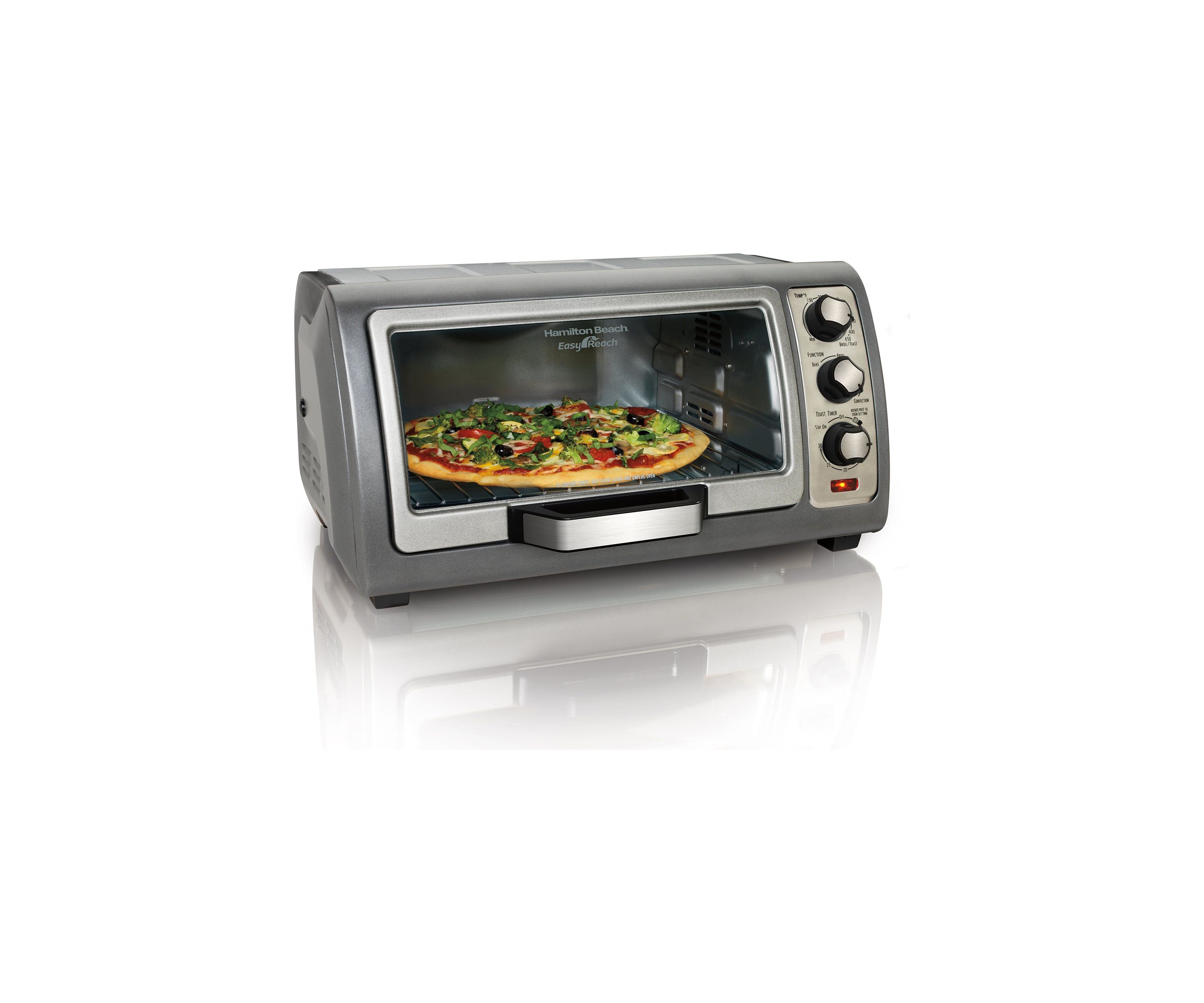 6 Slice Easy Reach Convection Toaster Oven, Silver