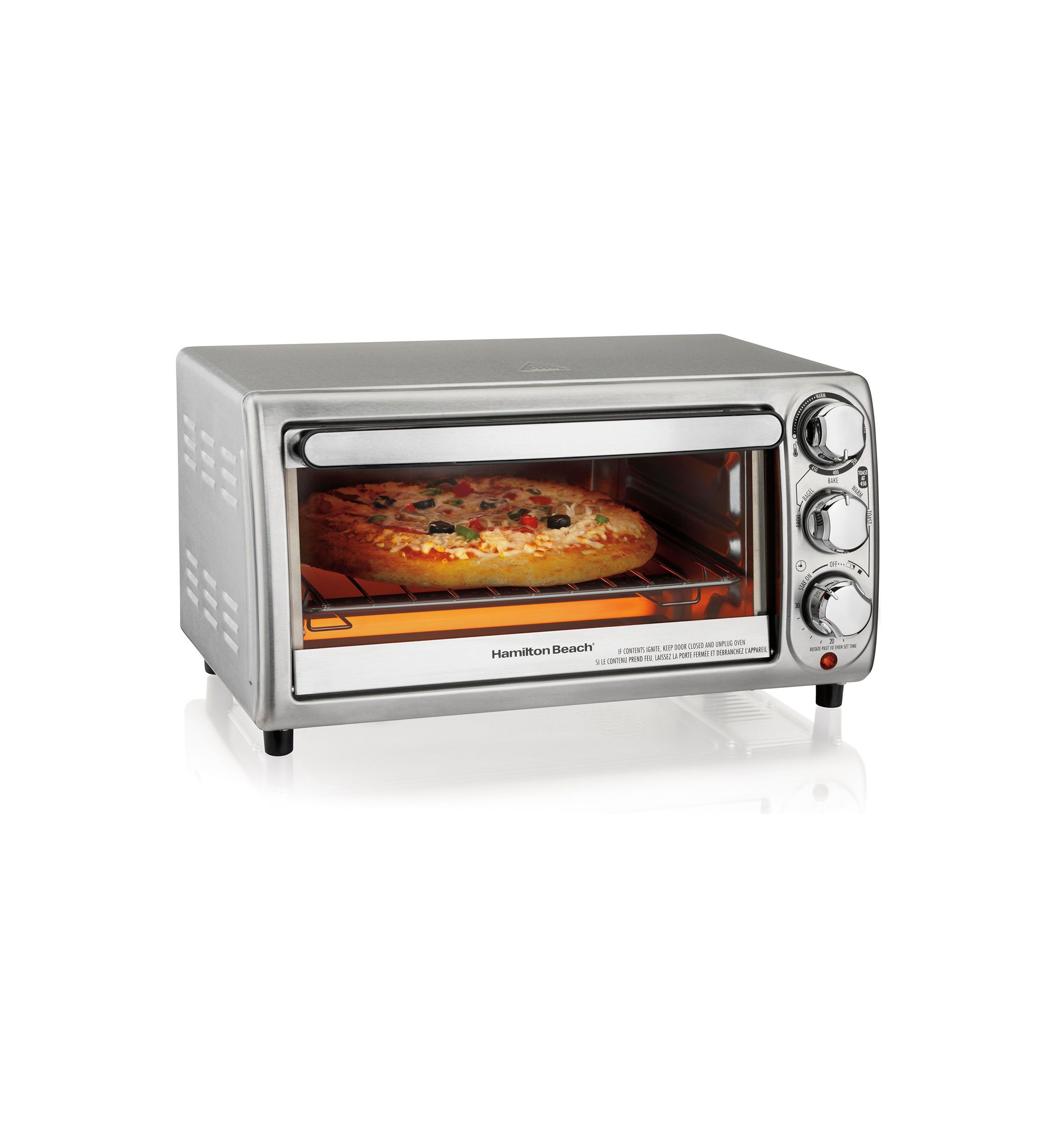 4-Slice Silver Toaster Oven