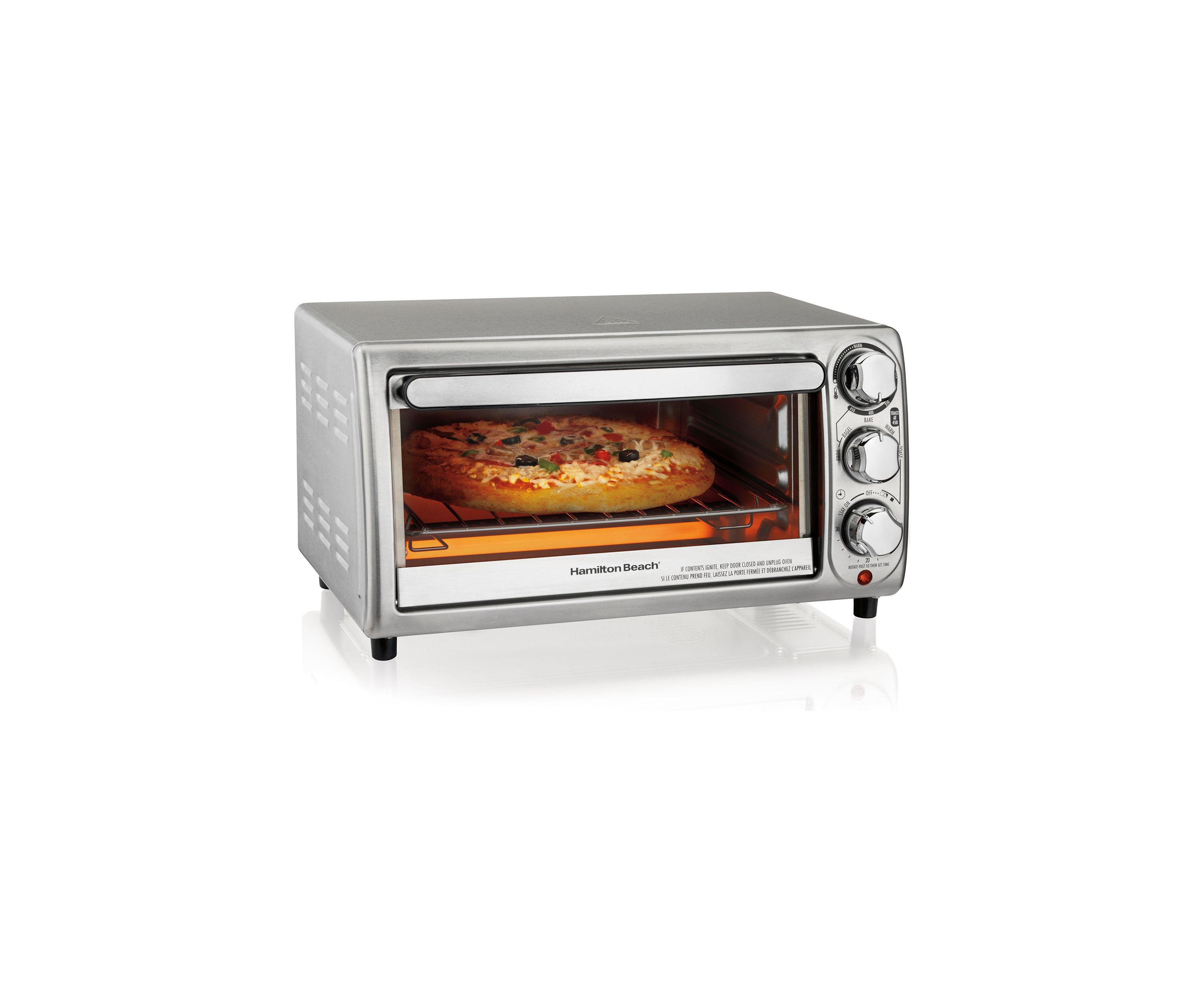 4-Slice Silver Toaster Oven