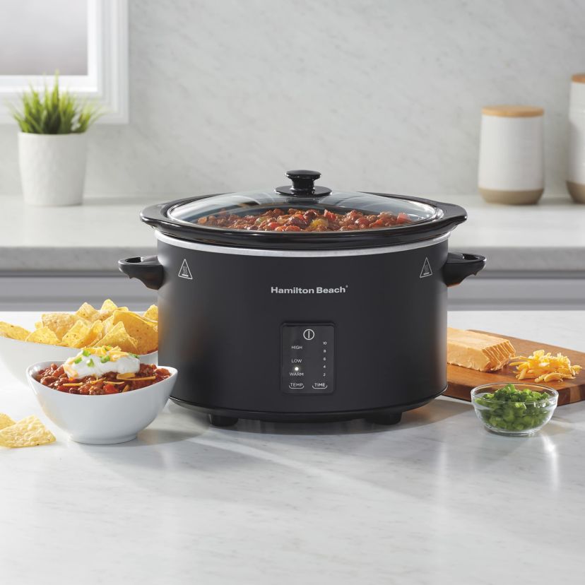 Easy Serve Programmable 5qt Slow Cooker Black