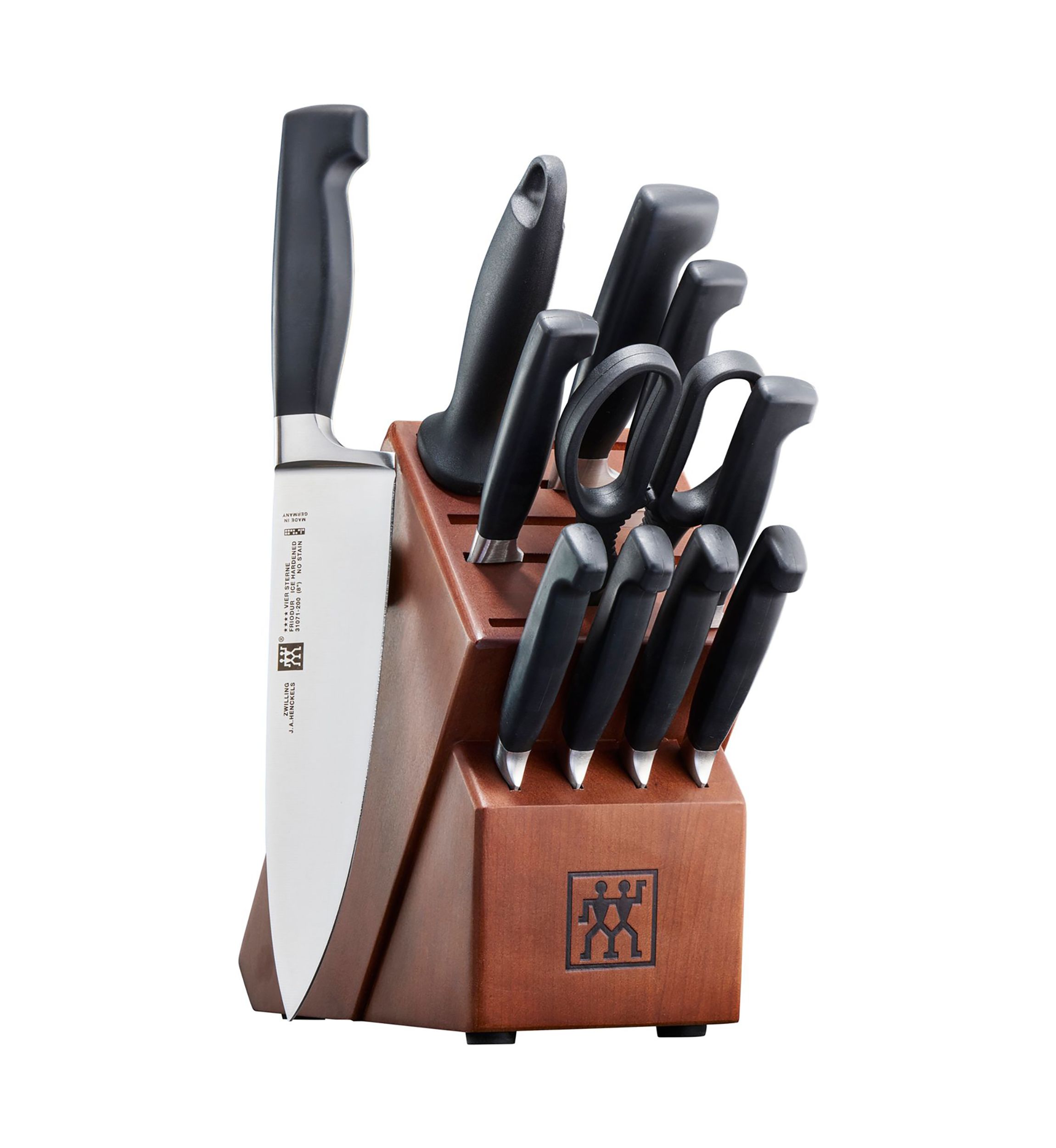 Four Star 12pc Knife Block Set, Walnut