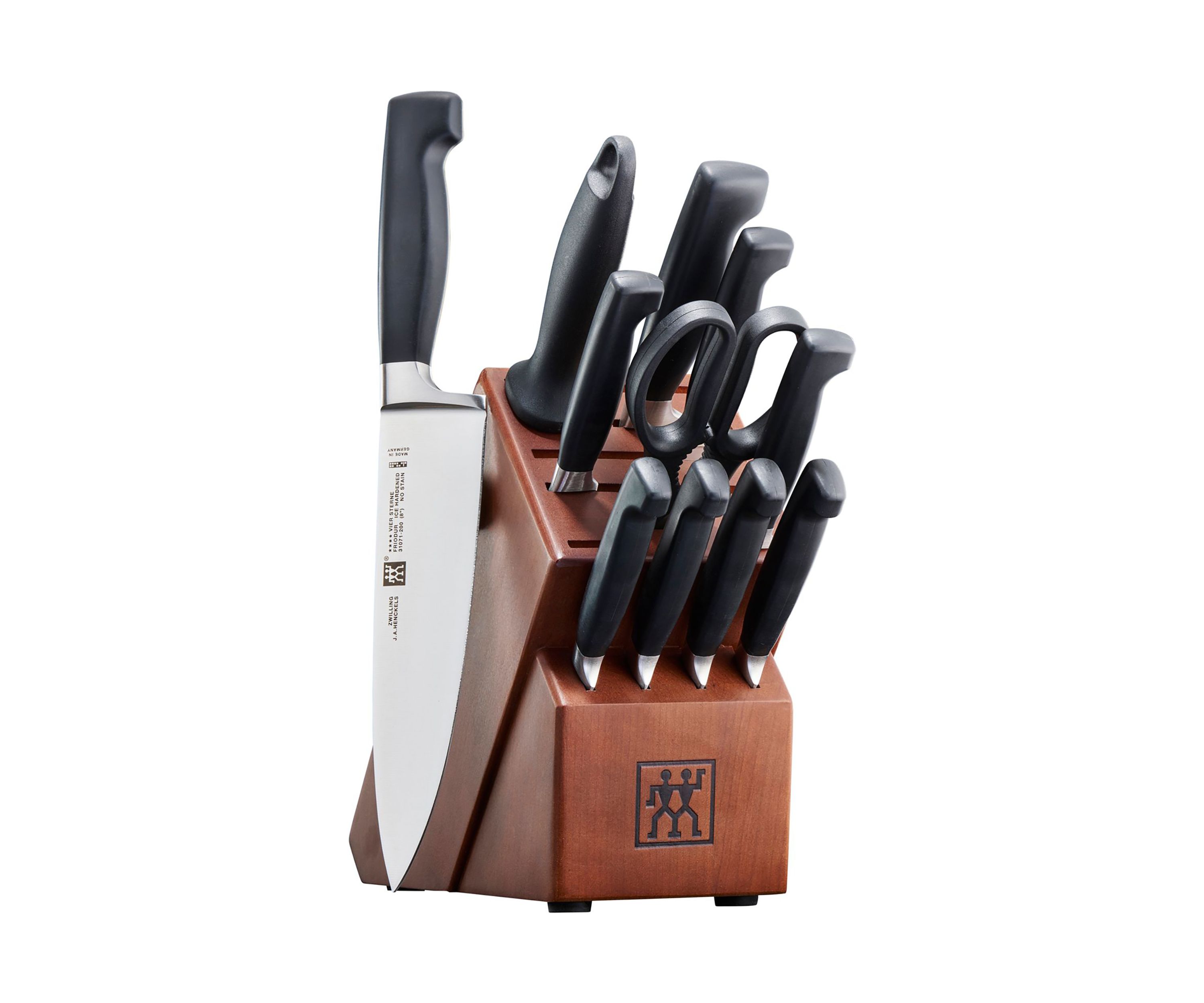 Four Star 12pc Knife Block Set, Walnut