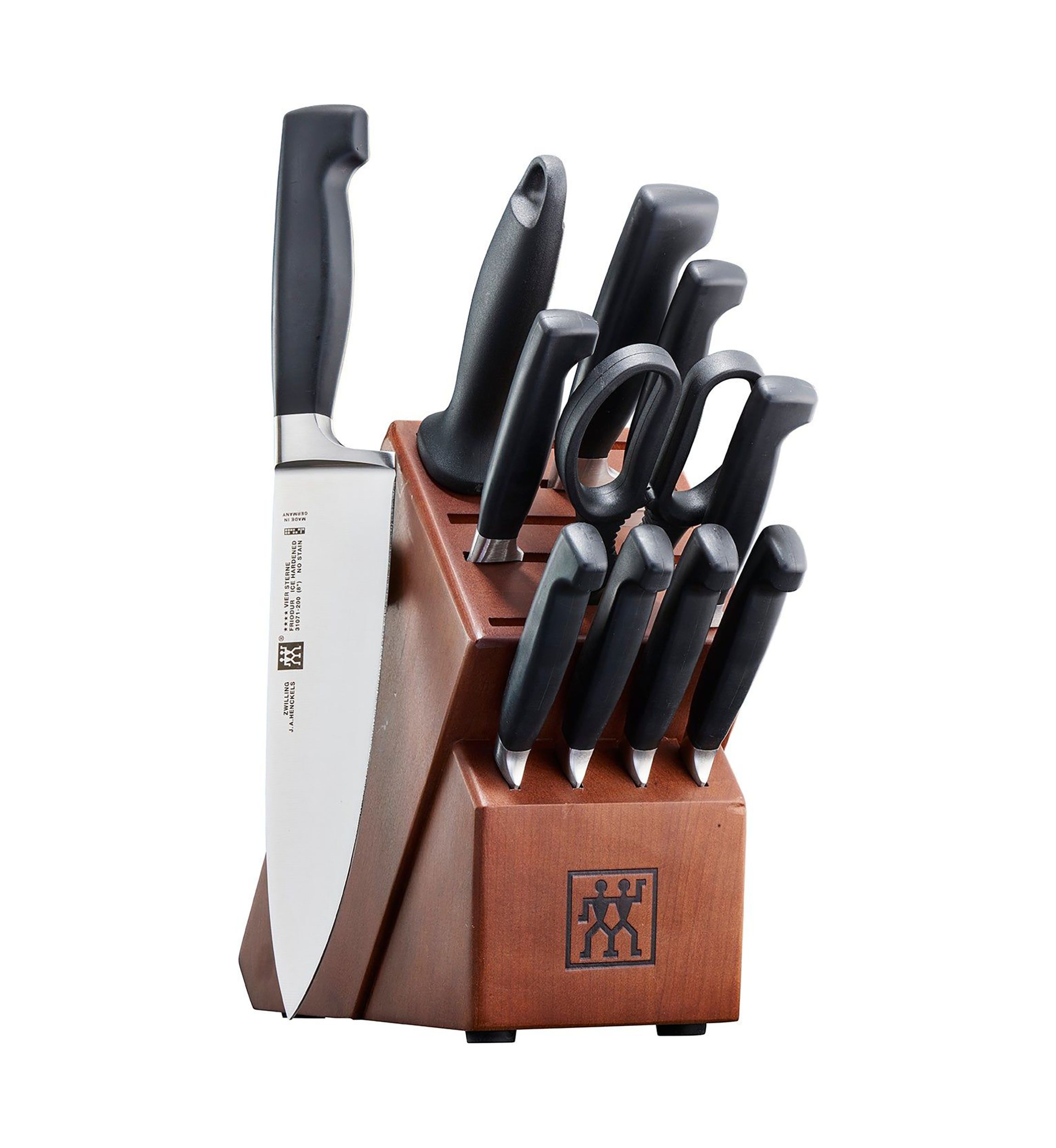 Four Star 12pc Knife Block Set, Walnut