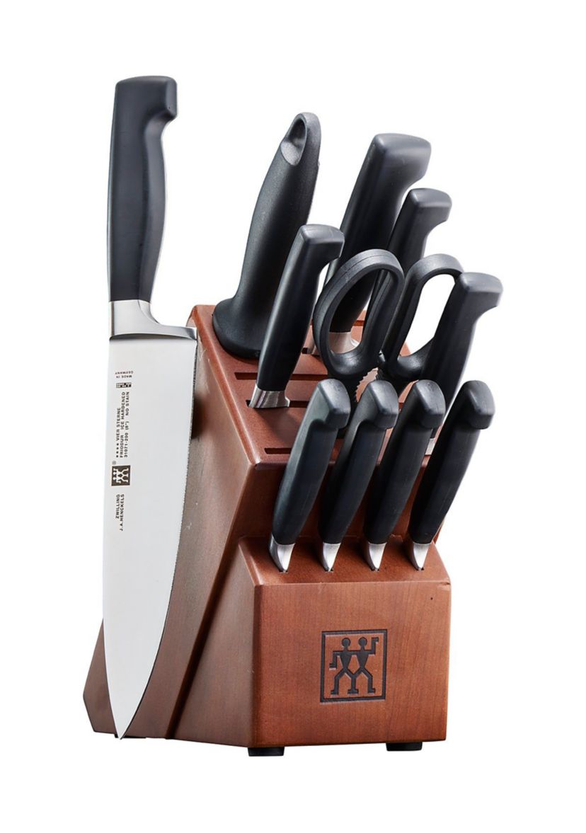 Four Star 12pc Knife Block Set, Walnut