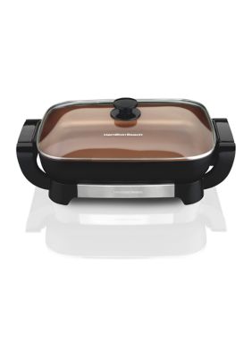 Large Nonstick Electric Skillet - Serves 4 to 6 People (Copper Ceramic) 