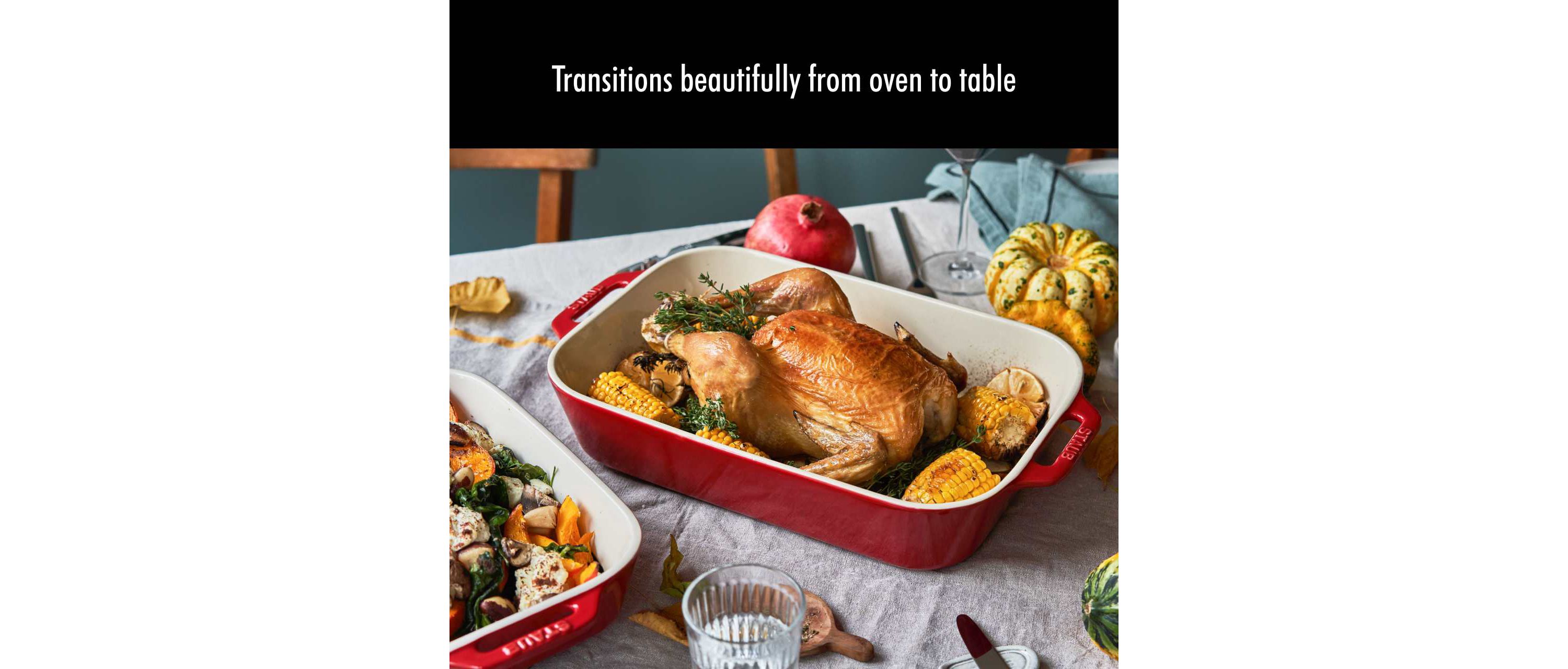 3pc Ceramic Rectangular Baking Dish Set Cherry