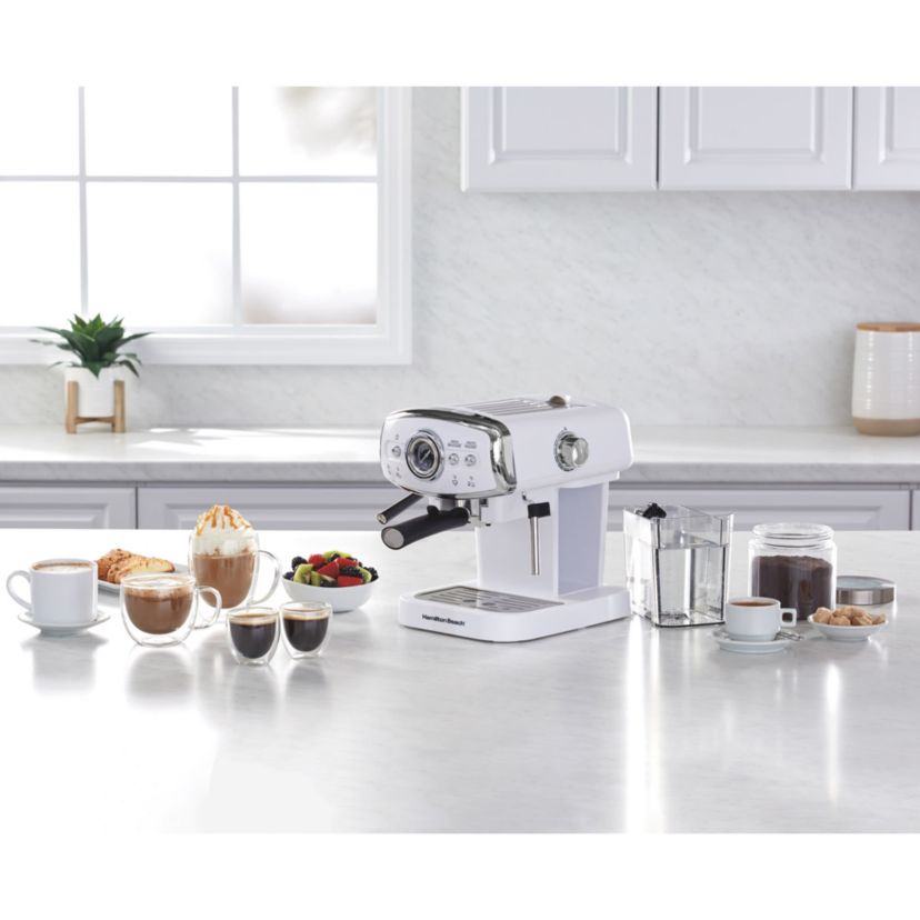 Slide & Lock Espresso Maker White