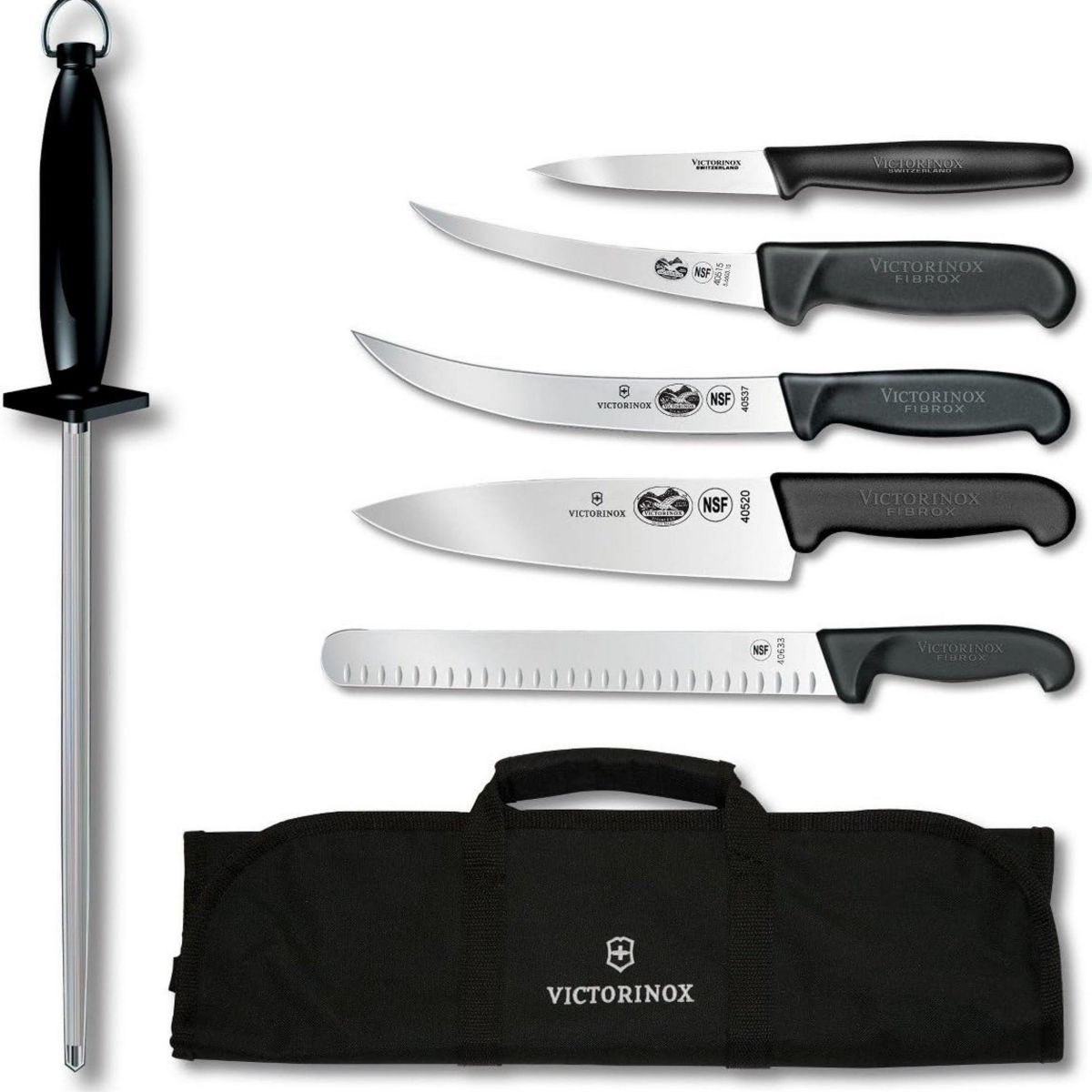 Fibrox Natural 7pc Competition BBQ Set w/ Black Handles