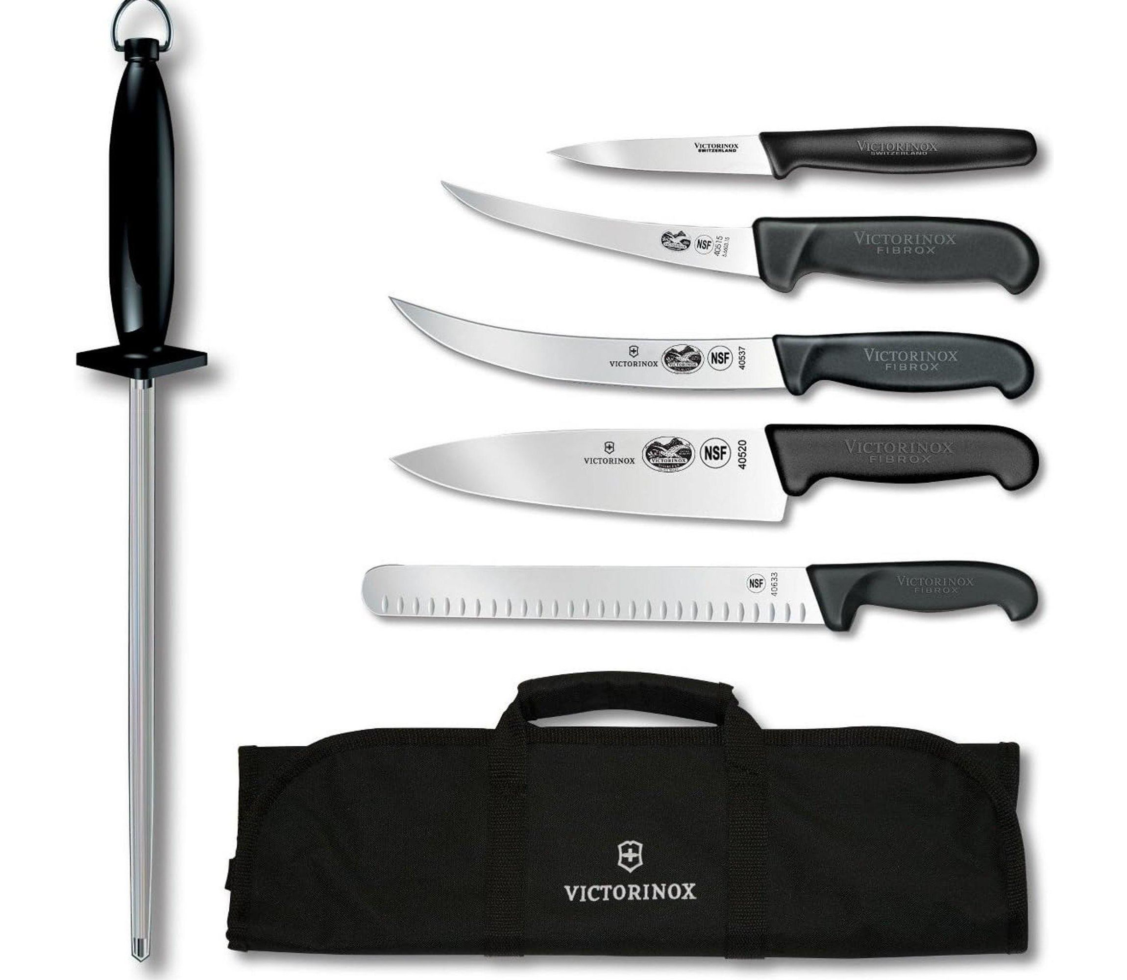 Fibrox Natural 7pc Competition BBQ Set w/ Black Handles