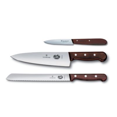 Victorinox Swiss Army, Inc Wood 3pc Kitchen Knife Set, 10 Pieces