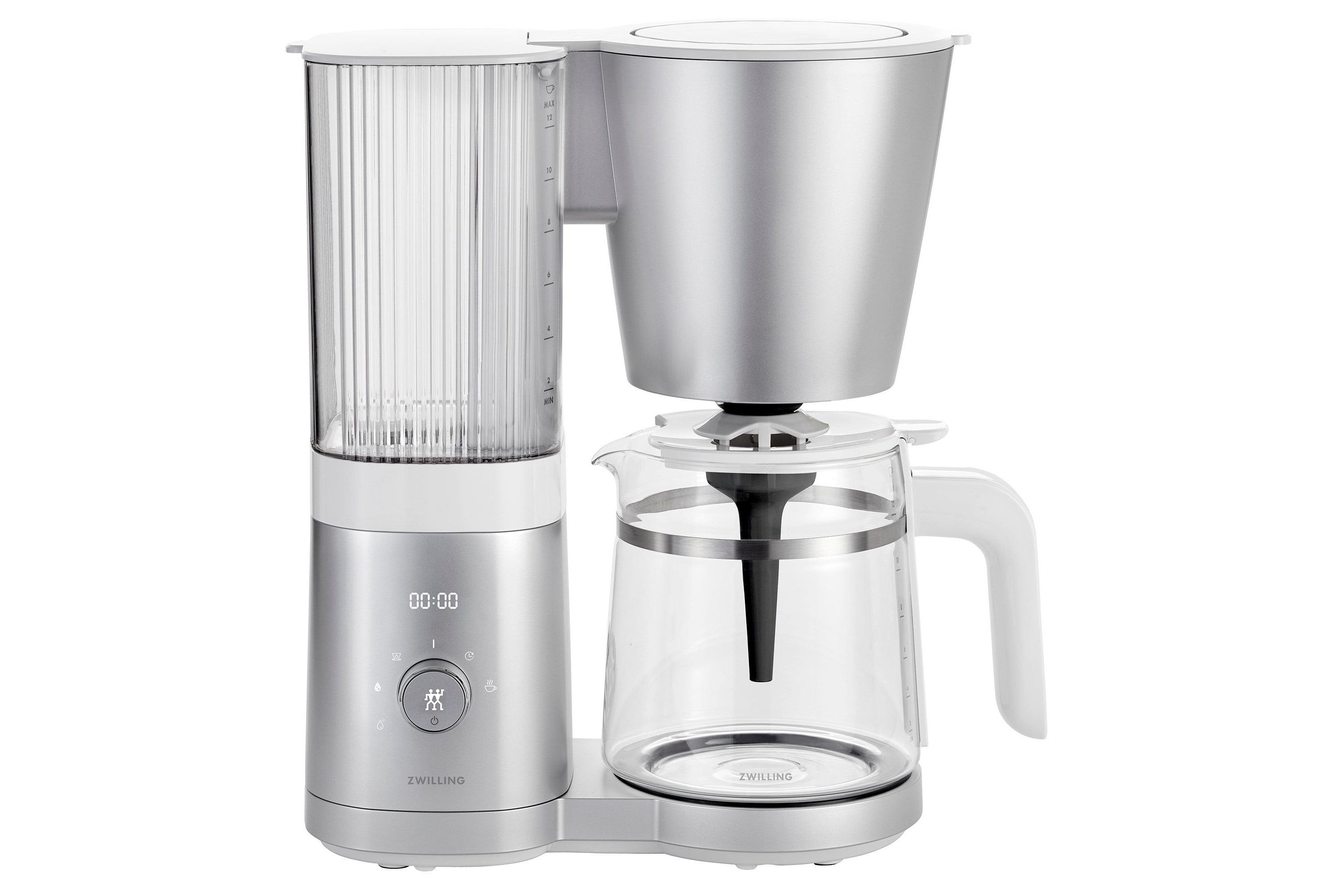 Enfinigy 12 Cup Drip Coffeemaker w/ Glass Carafe Silver
