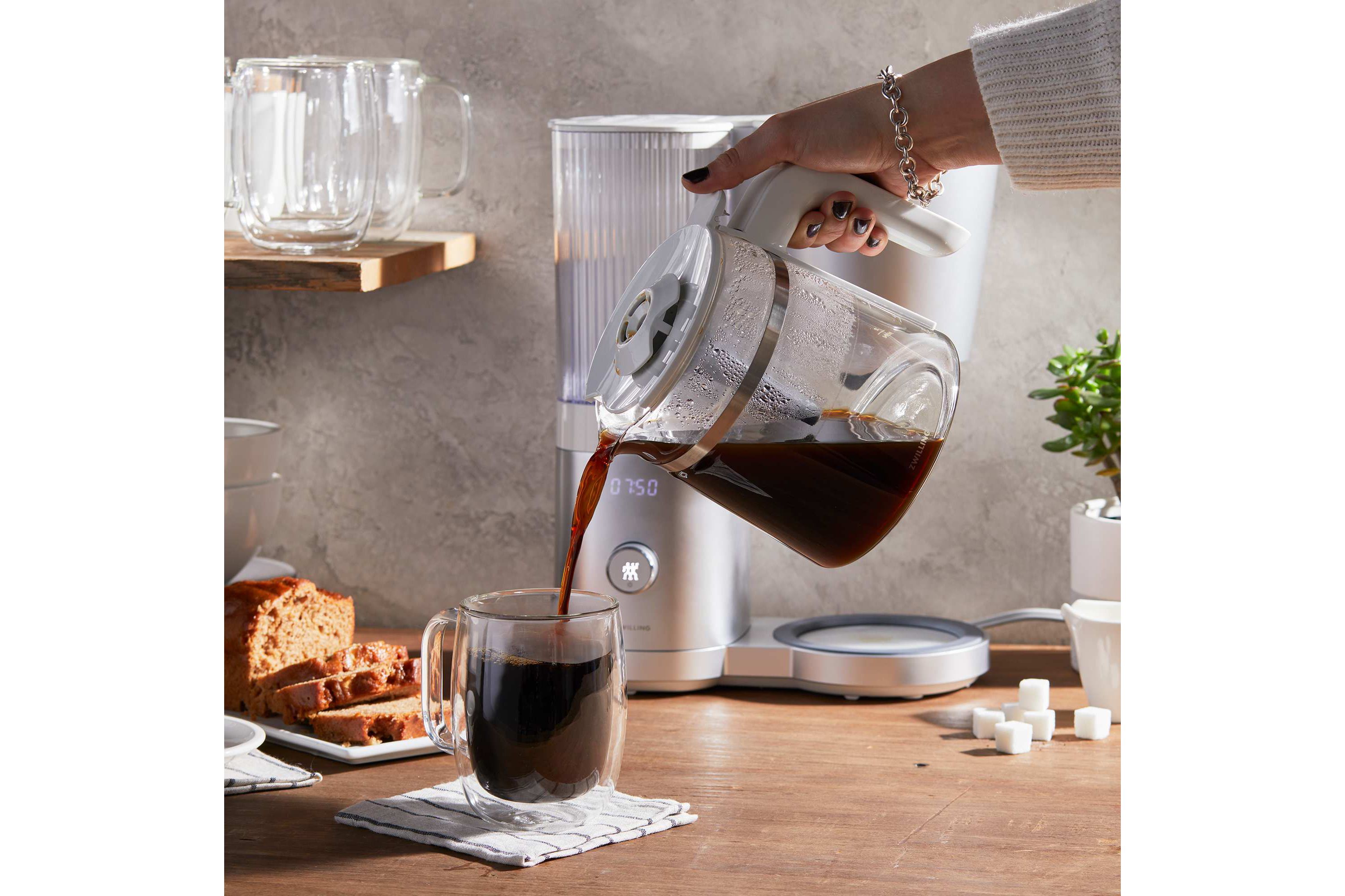 Enfinigy 12 Cup Drip Coffeemaker w/ Glass Carafe Silver